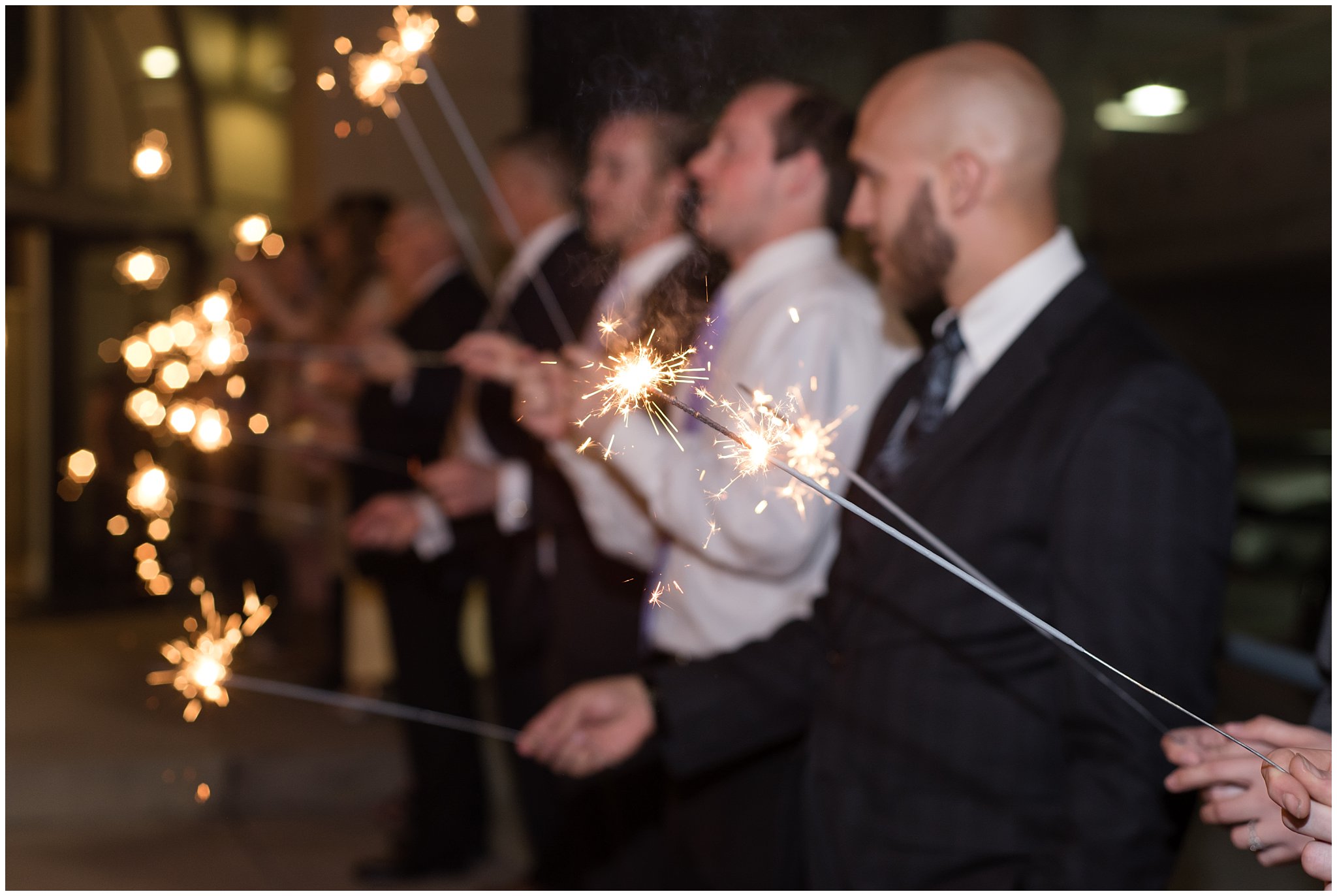 Sparkler exit, detail shot of sparklers, wedding exit | The Grand View | Jessie and Dallin Photography