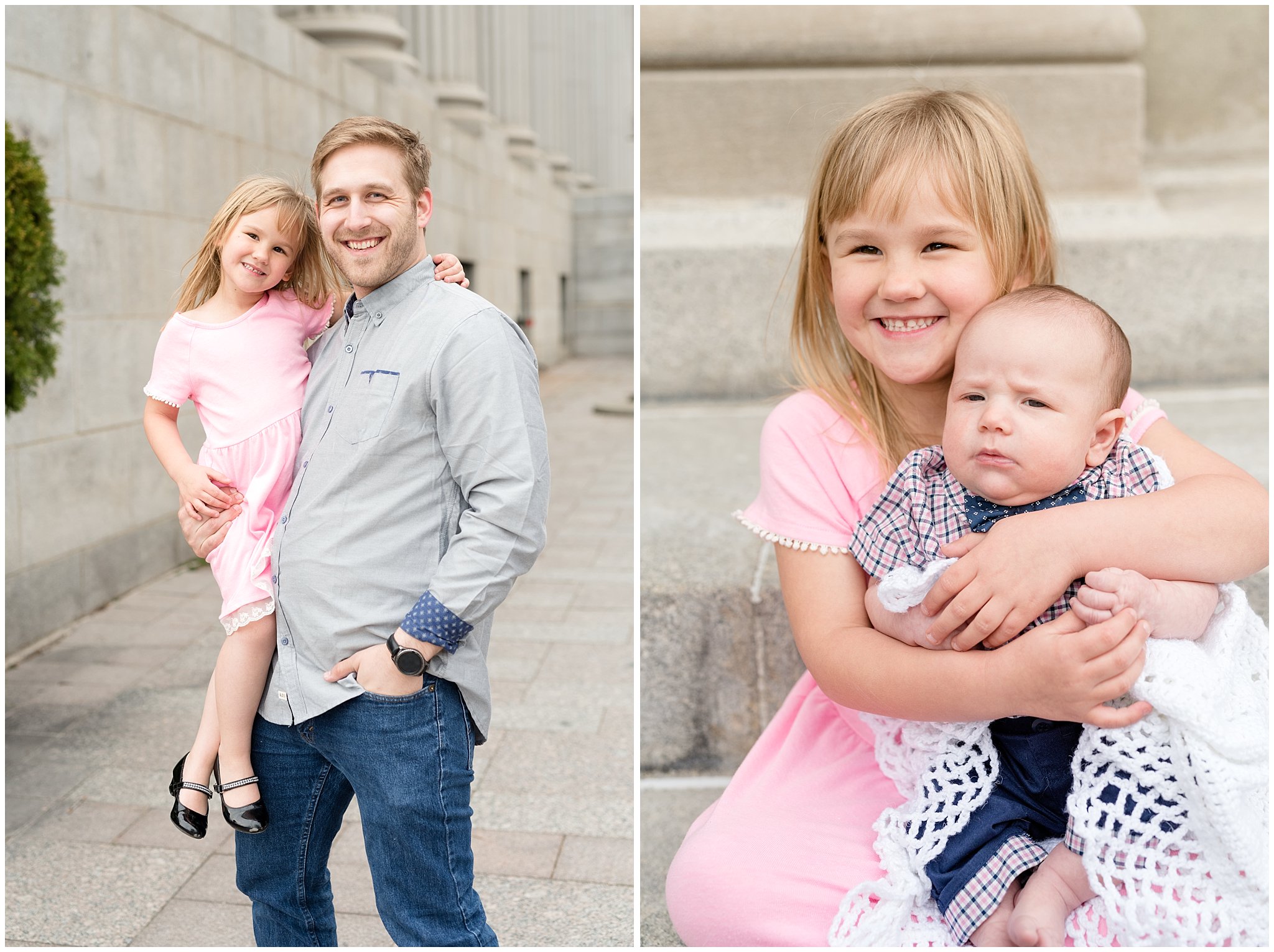 father and daughter and Urban family session in Salt Lake