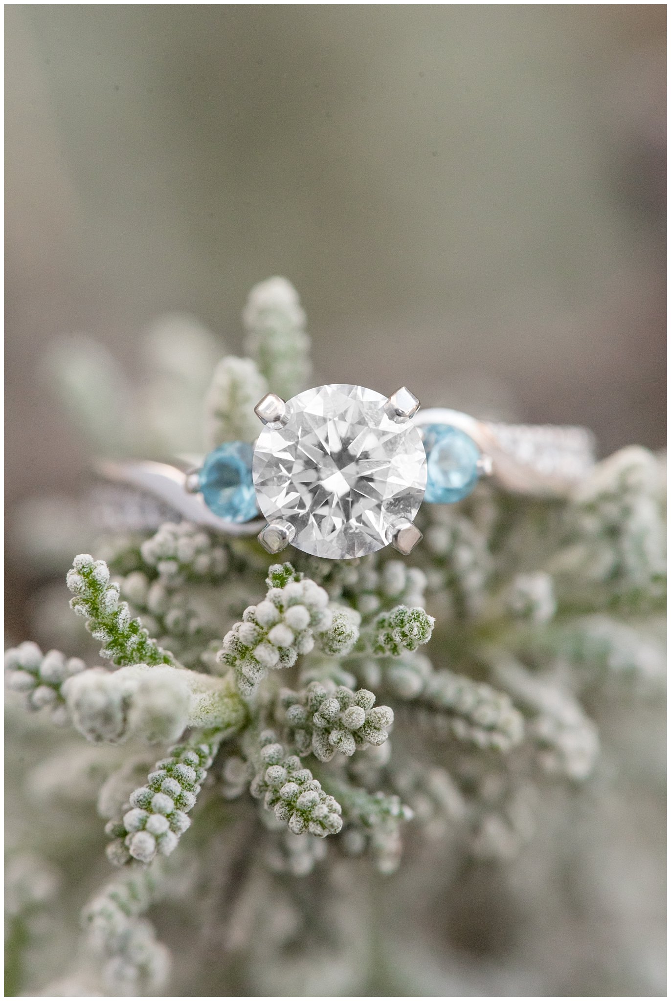 Engagement ring shot | Blue diamonds | Urban downtown Salt Lake Engagement Session