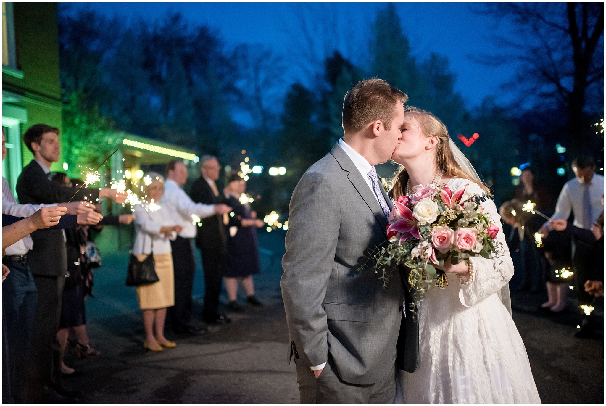 Sparkler exit | Eldredge Manor spring wedding | Utah wedding