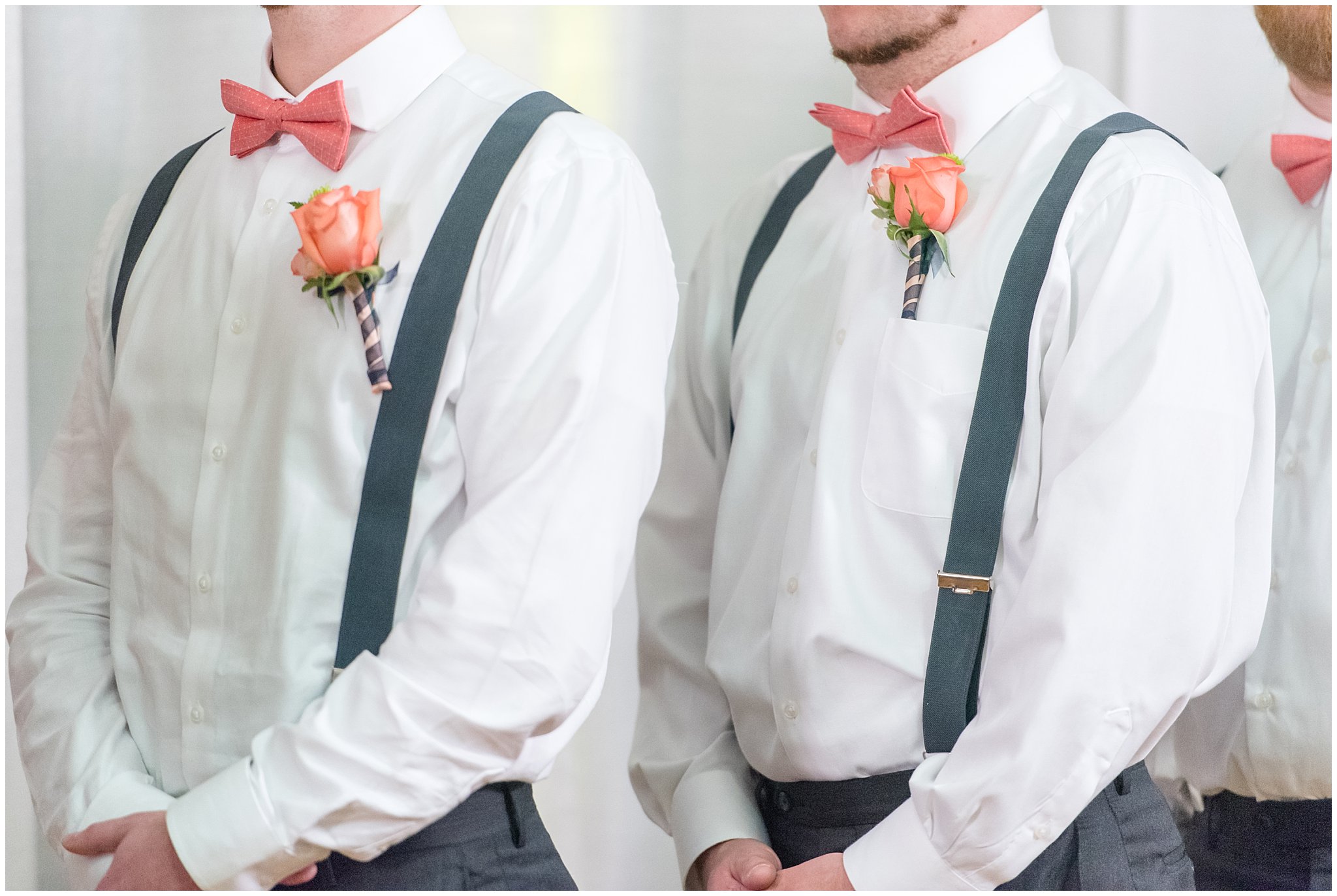 Salt Lake LDS ring ceremony | coral and grey wedding