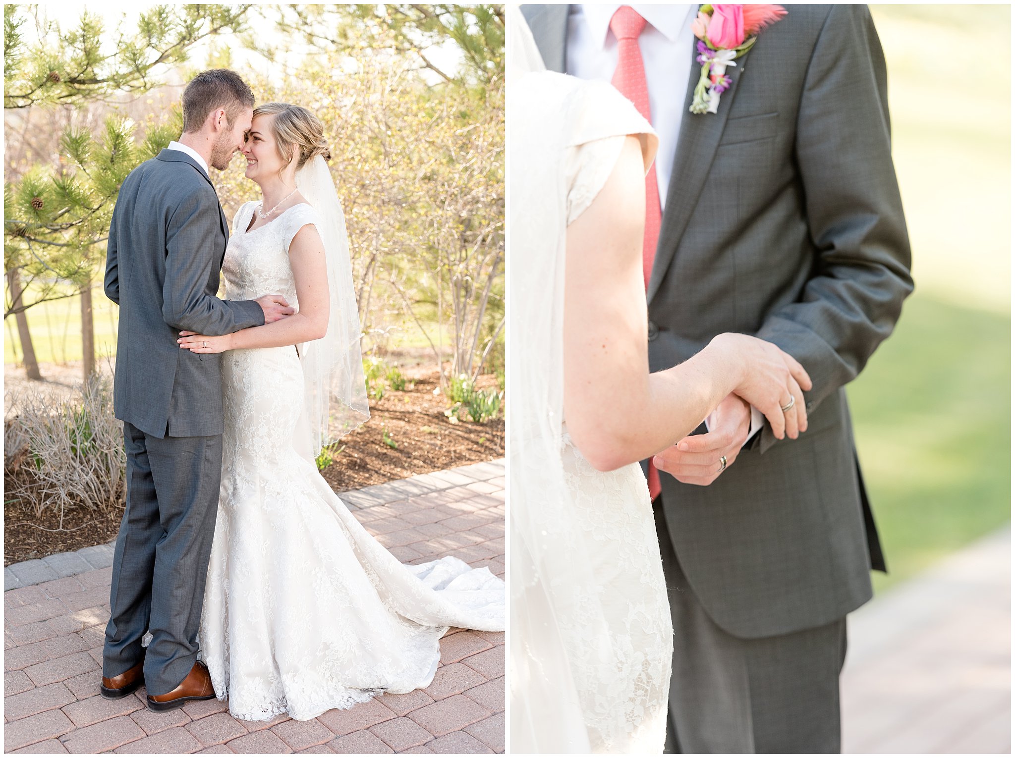 First Look | Thanksgiving Point Wedding | Spring Bride and Groom portraits | Garden Wedding Photography