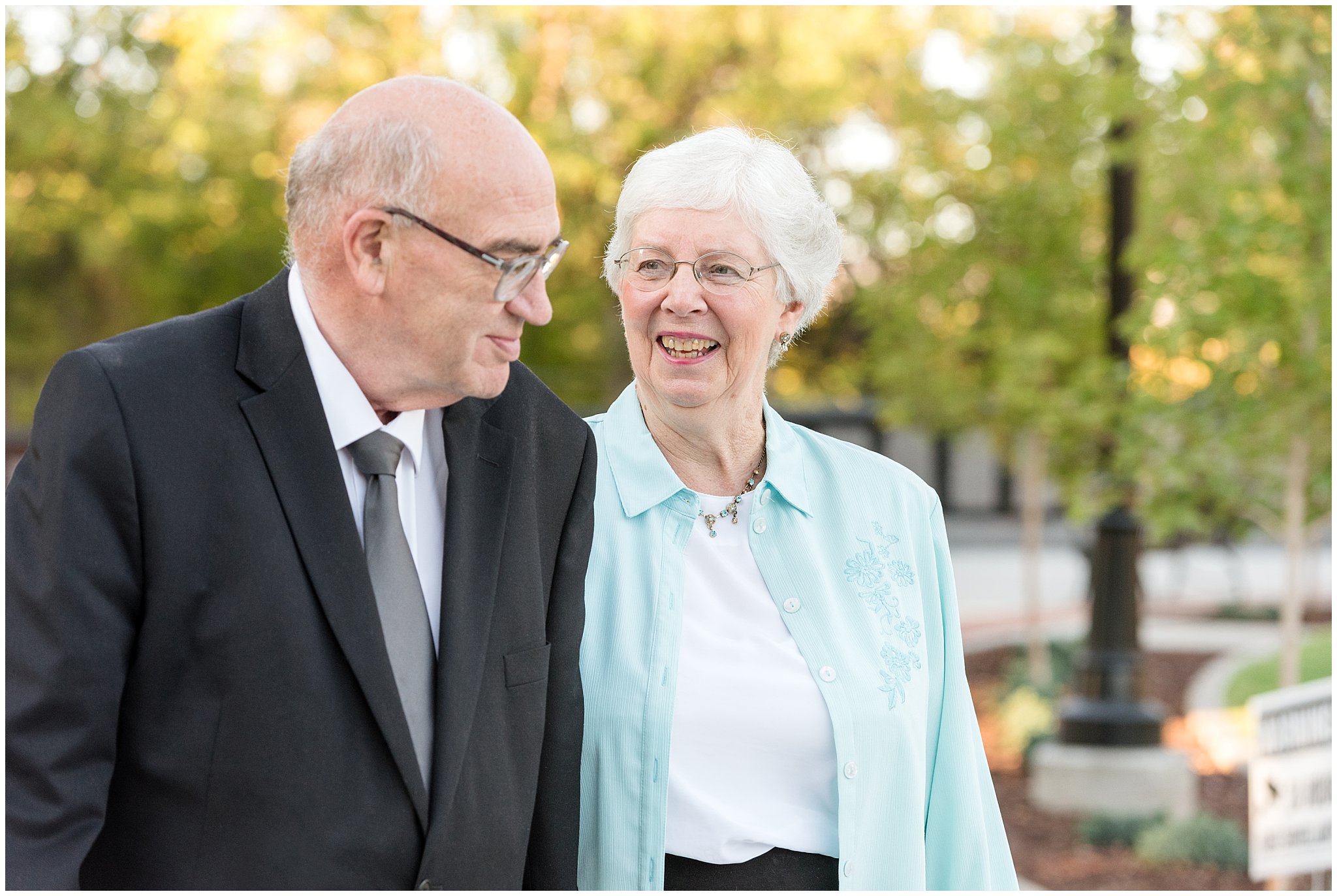 Older Couple walking and grandma laughing | Layton Commons Park | Layton Couples Photographer | Jessie and Dallin