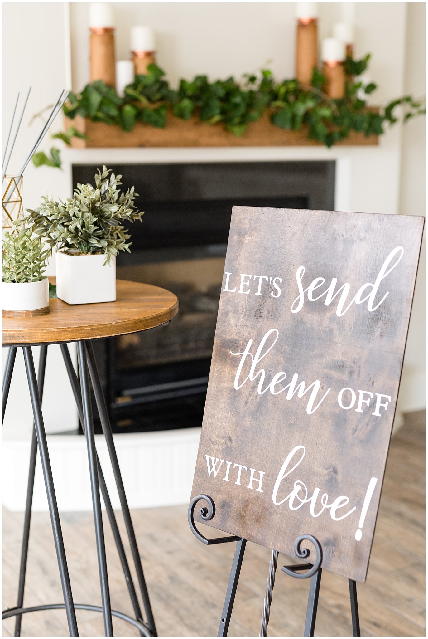 Sparkler exit send them off with love wood sign | 5 Tips for a Flawless Sparkler Exit | Utah Wedding Photographers | Jessie and Dallin Photography
