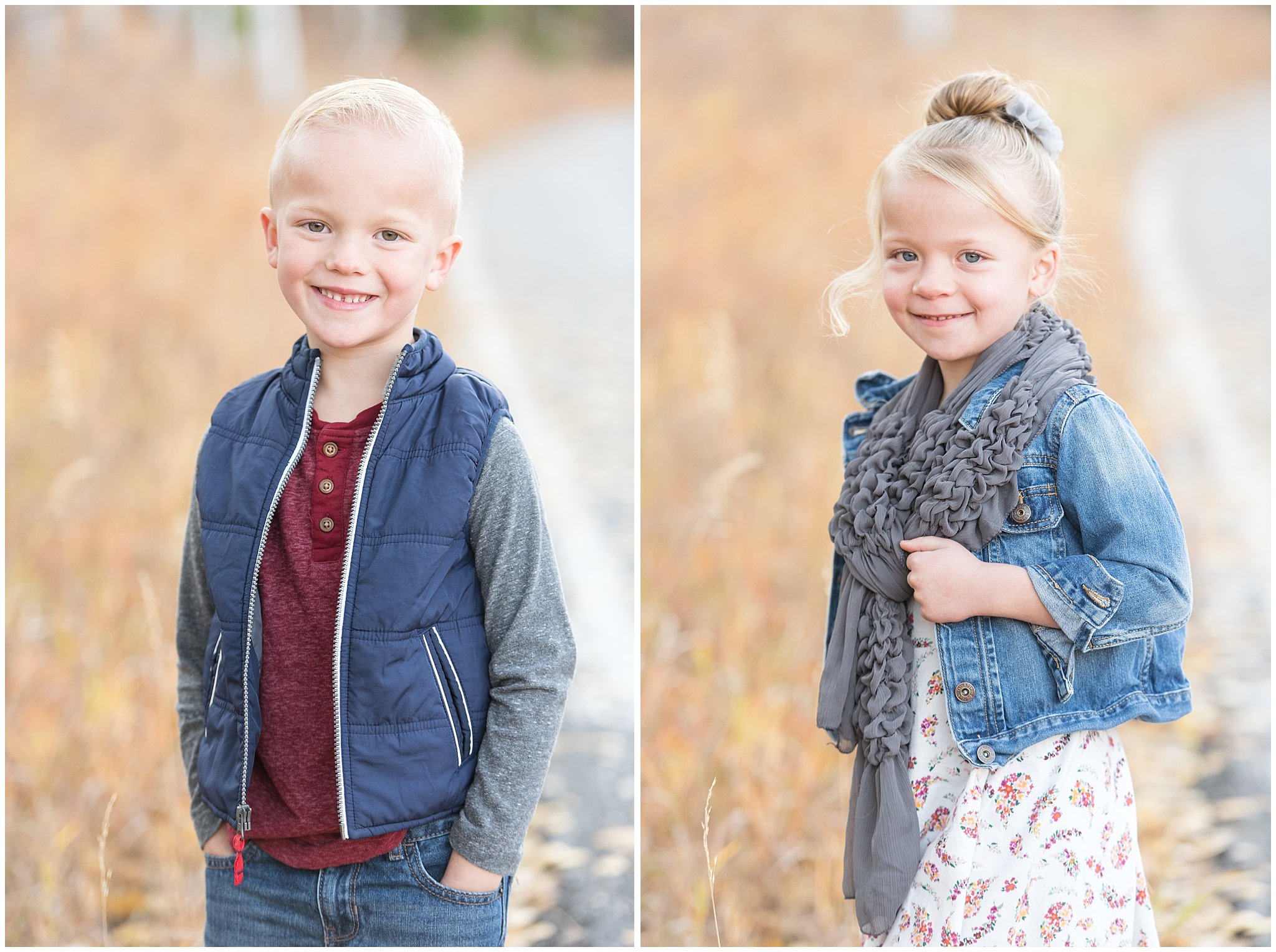 Portraits of twin brother and sister | Fall Family Pictures in the Mountains | Snowbasin, Utah | Jessie and Dallin Photography