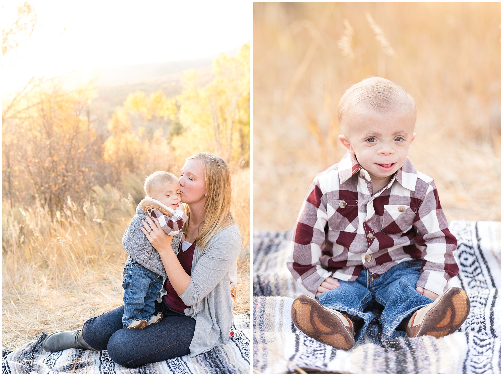 Mom and baby portrait in the fall leaves | Fall family photo session at Snowbasin | Snowbasin Resort | Jessie and Dallin Photography