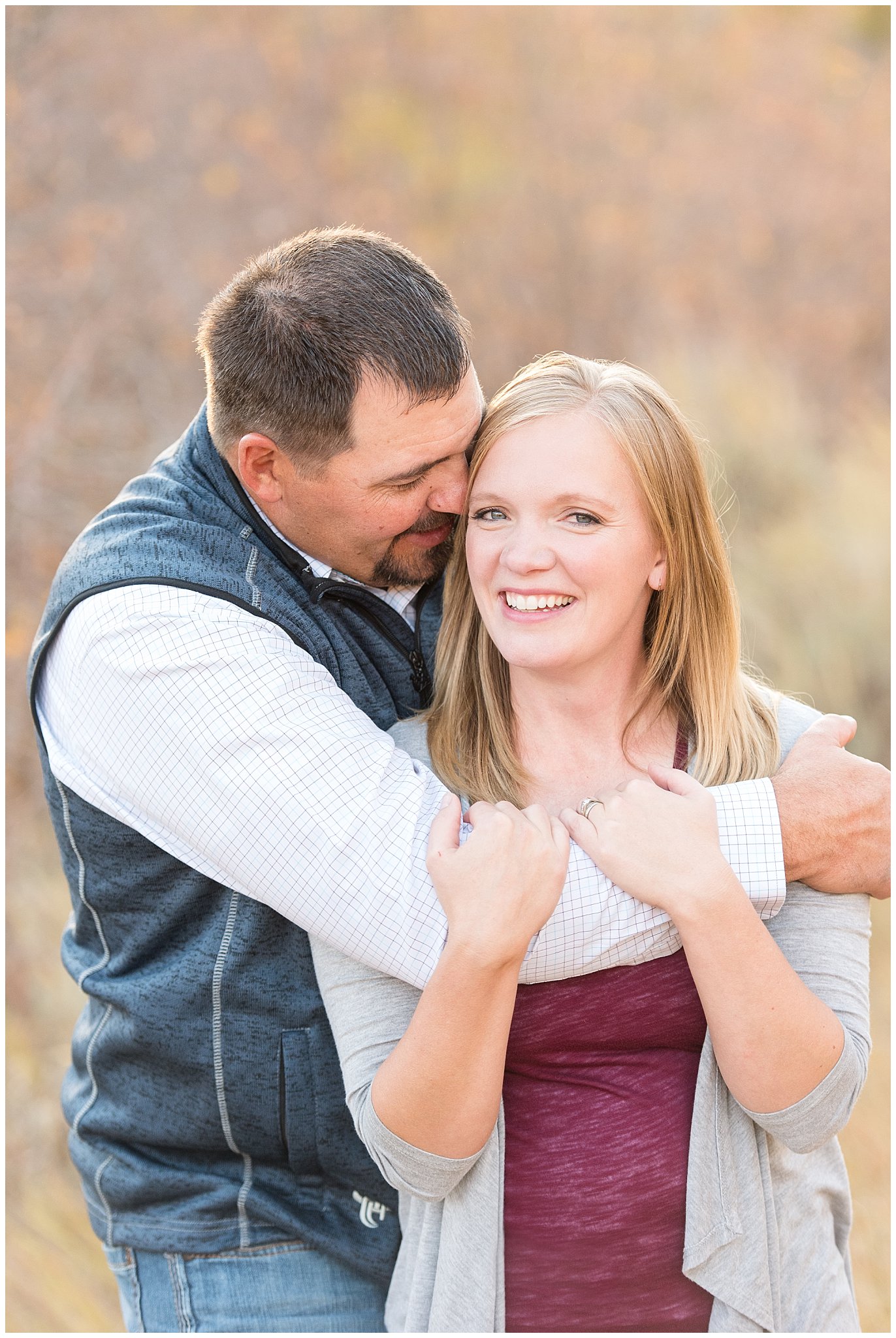 Candid couples portrait in the fall leaves | Fall family photo session at Snowbasin | Snowbasin Resort | Jessie and Dallin Photography