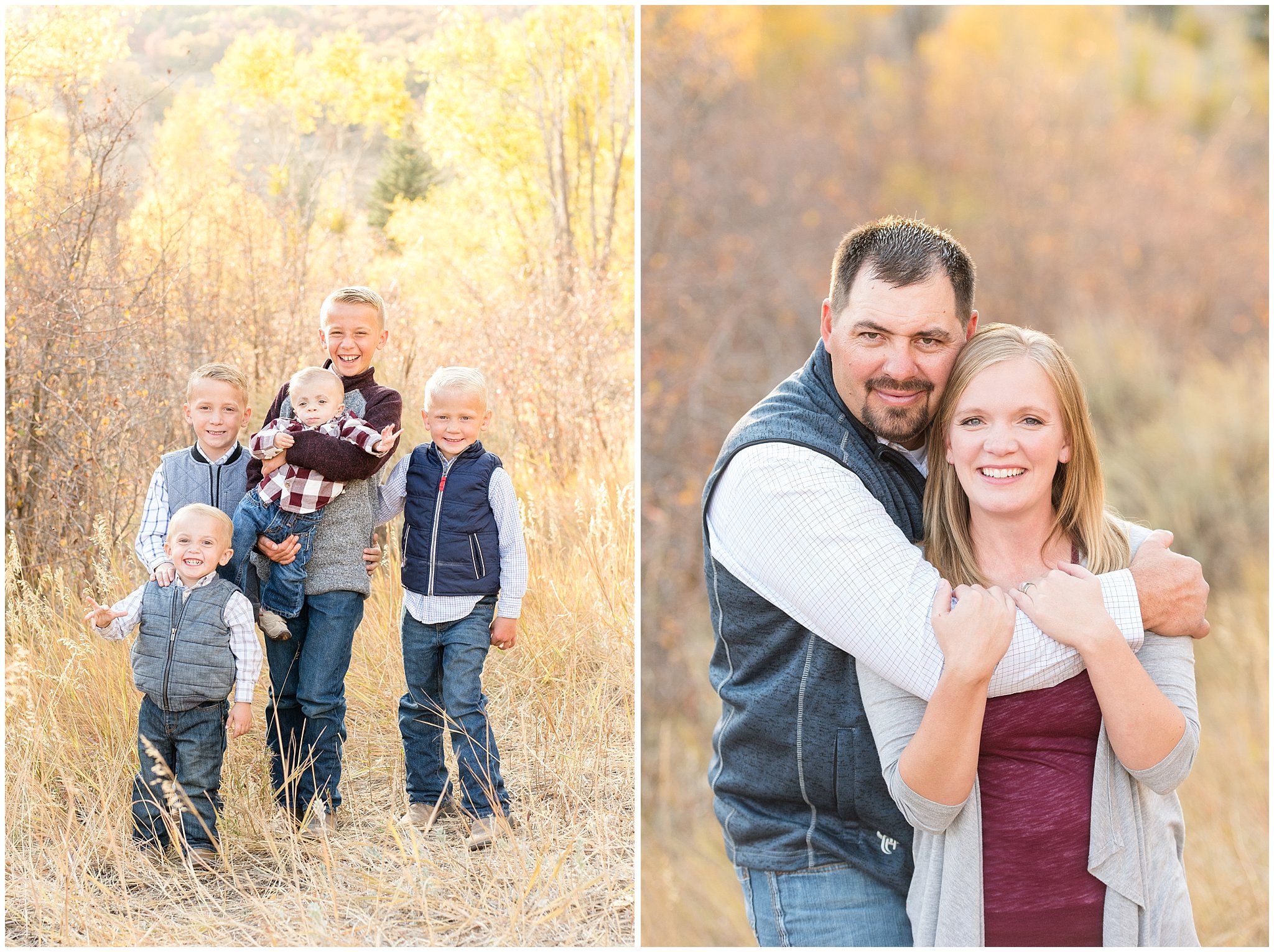 Mom and Dad, and 5 brothers | Fall family photo session at Snowbasin | Snowbasin Resort | Jessie and Dallin Photography