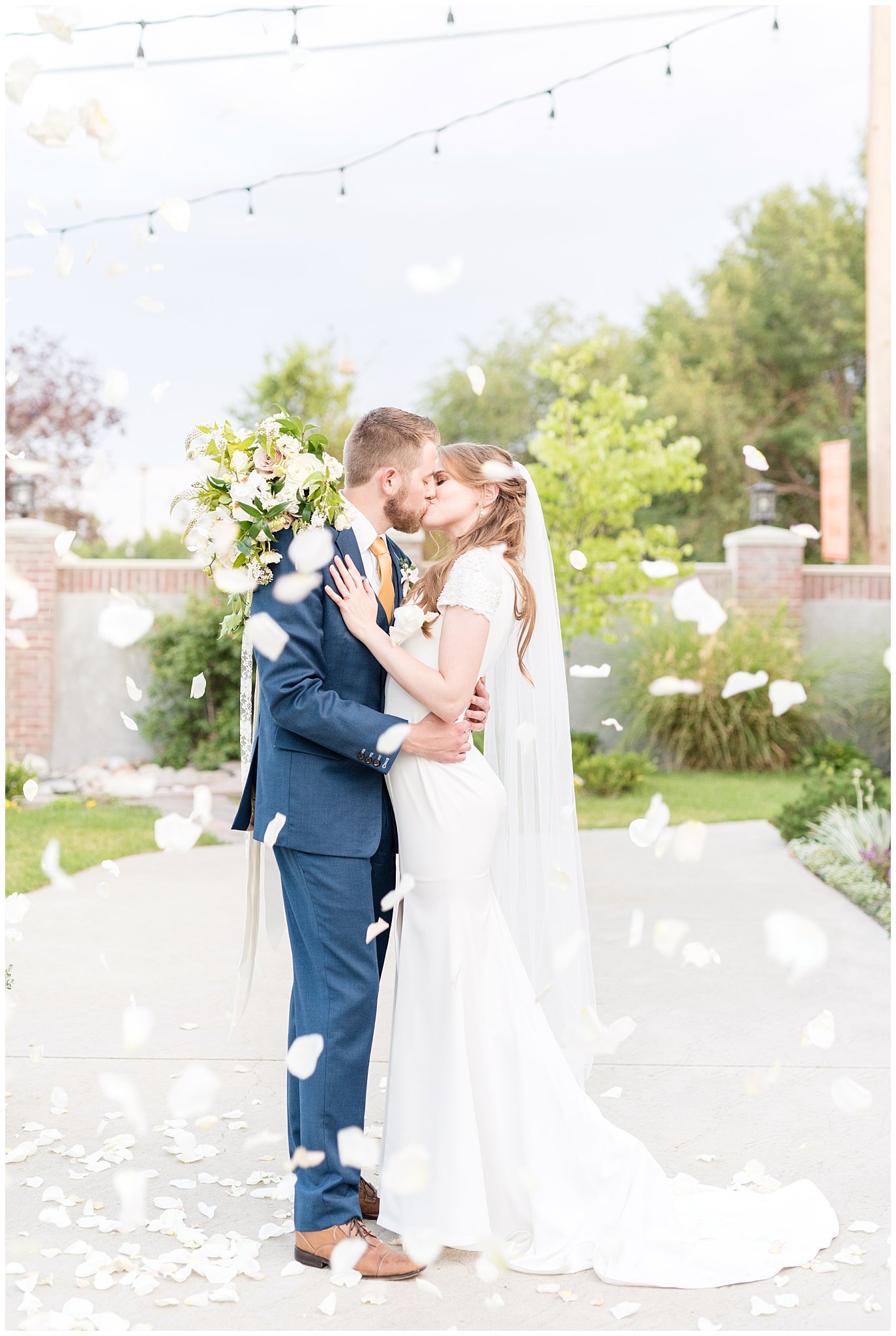 Talia Event Center Wedding | rose petal toss | Jessie and Dallin Photography