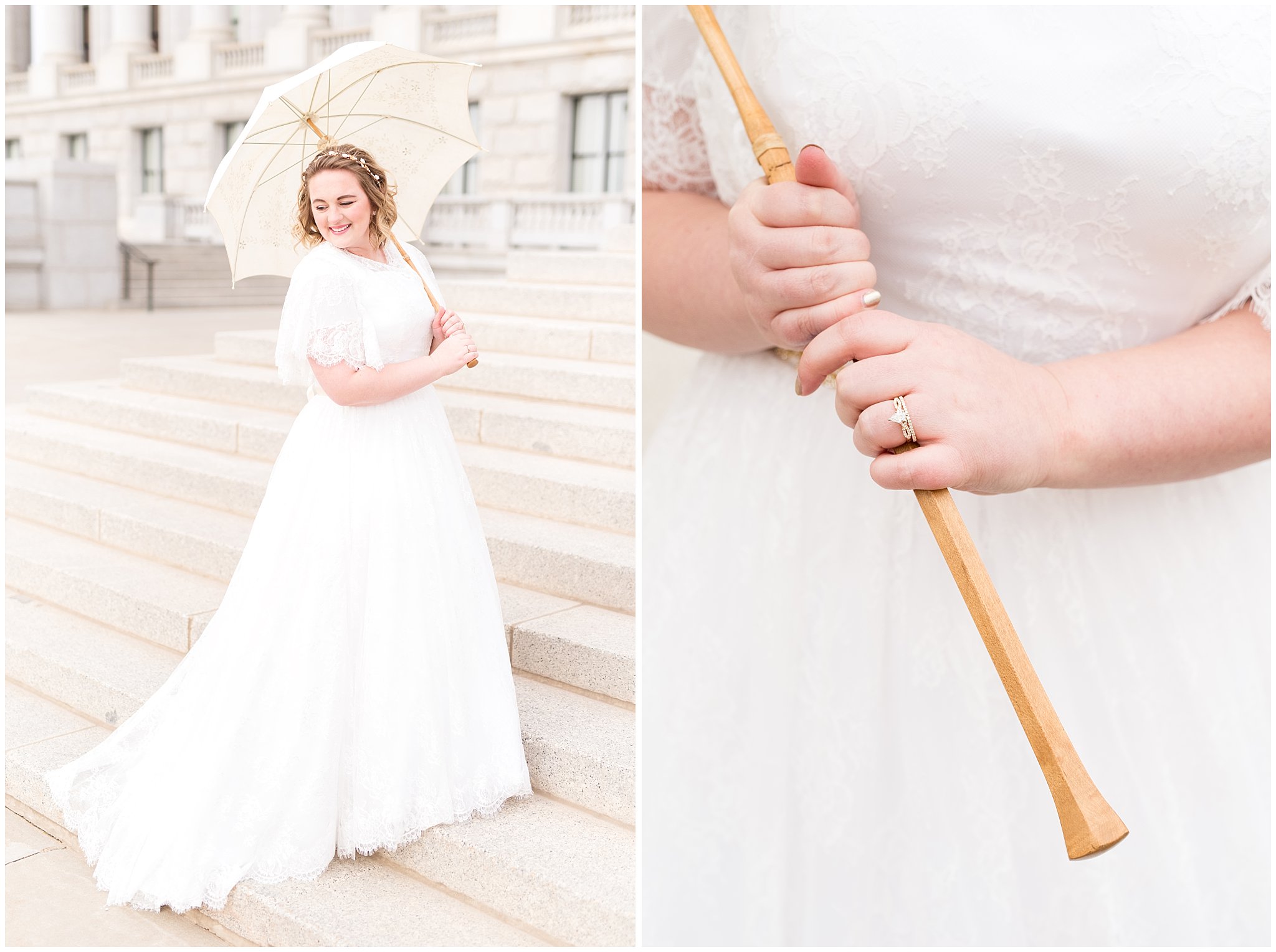 Utah State Capitol Building | Salt Lake City Utah wedding | Bridal portrait | Jessie and Dallin Photography