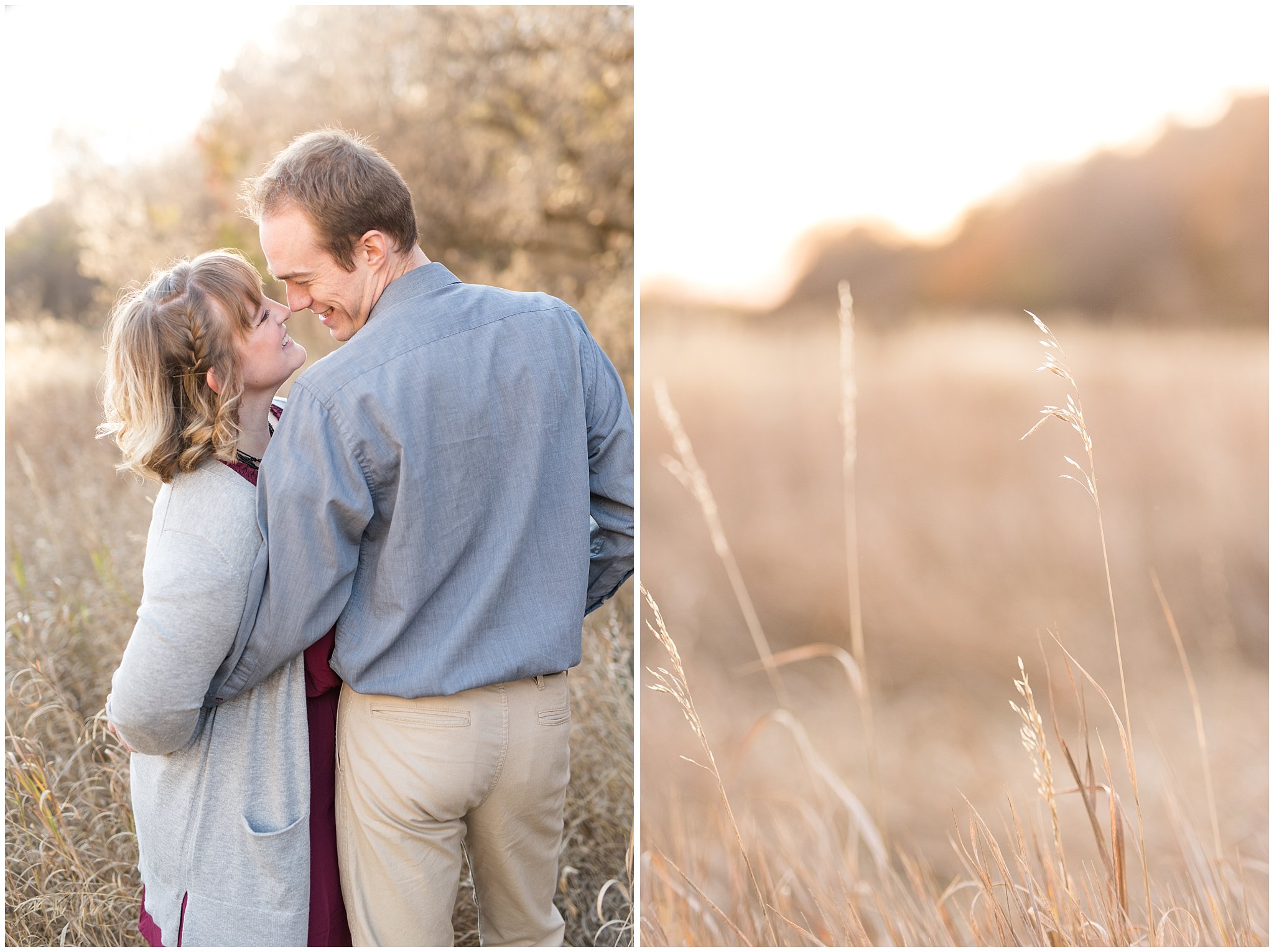 Utah Fall Engagement Photography | Couple in the fall grass | Jessie and Dallin Photography