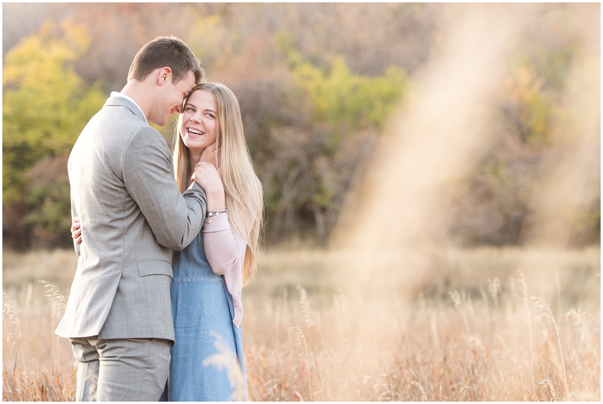 Utah Fall engagement | Couple laughing together | Jessie and Dallin Photography