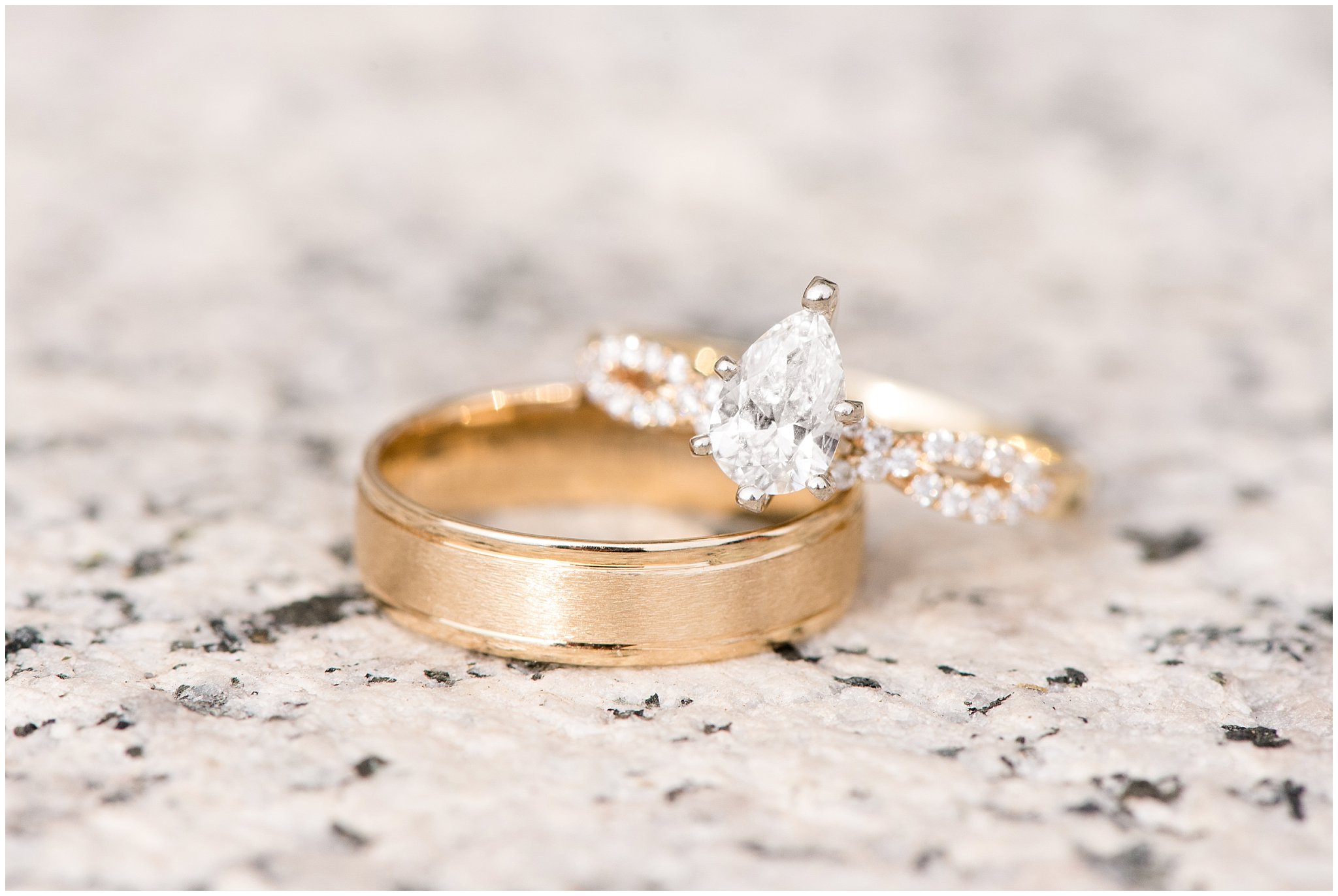 Gold wedding band and engagement ring | Winter Formals at the Utah State Capitol | Utah Wedding Photography