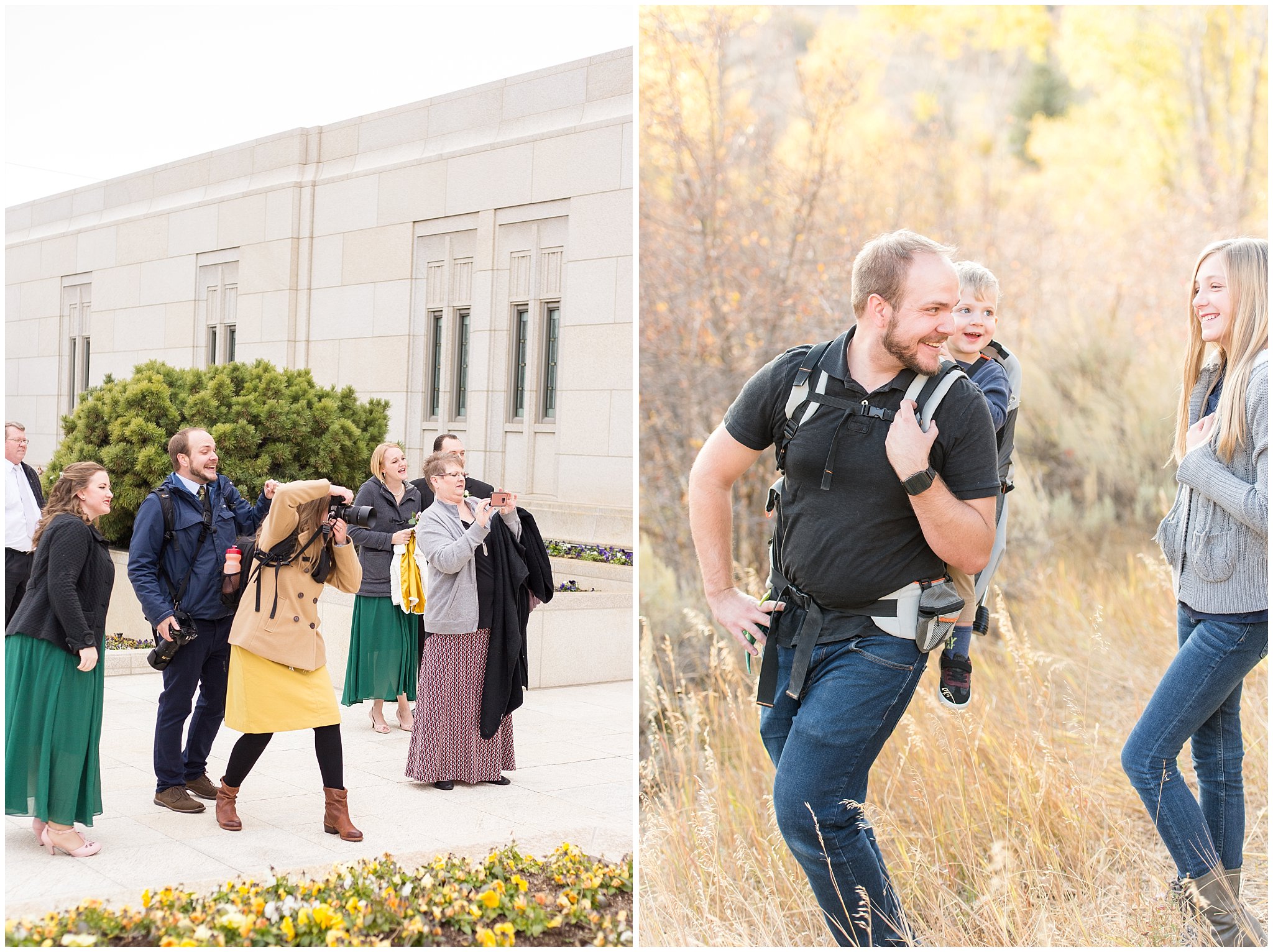 Utah Photographers at the Ogden Temple with family | Husband and Wife Photography Team | Jessie and Dallin Photography