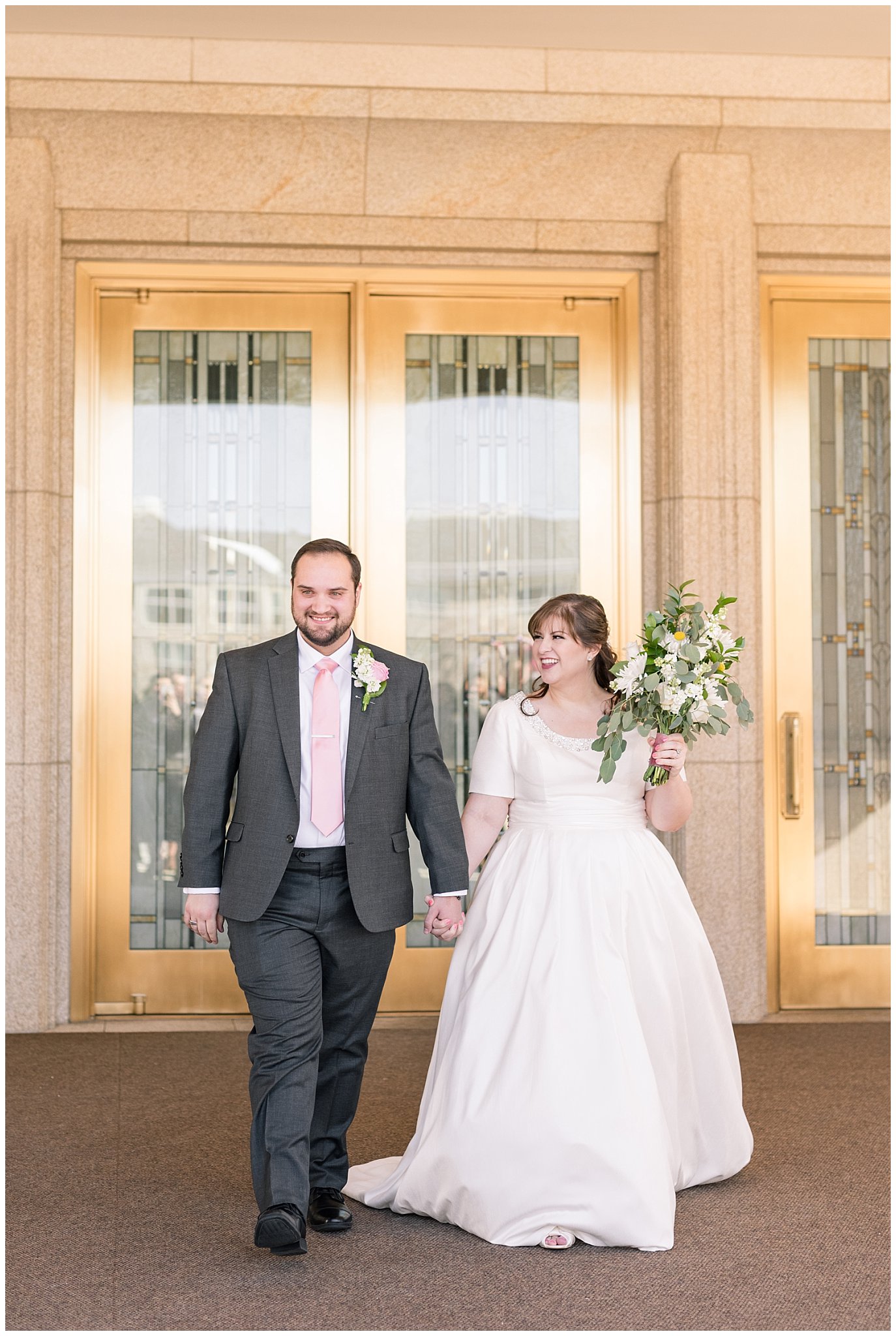 temple wedding exit | Ogden Temple Wedding | Jessie and Dallin Photography