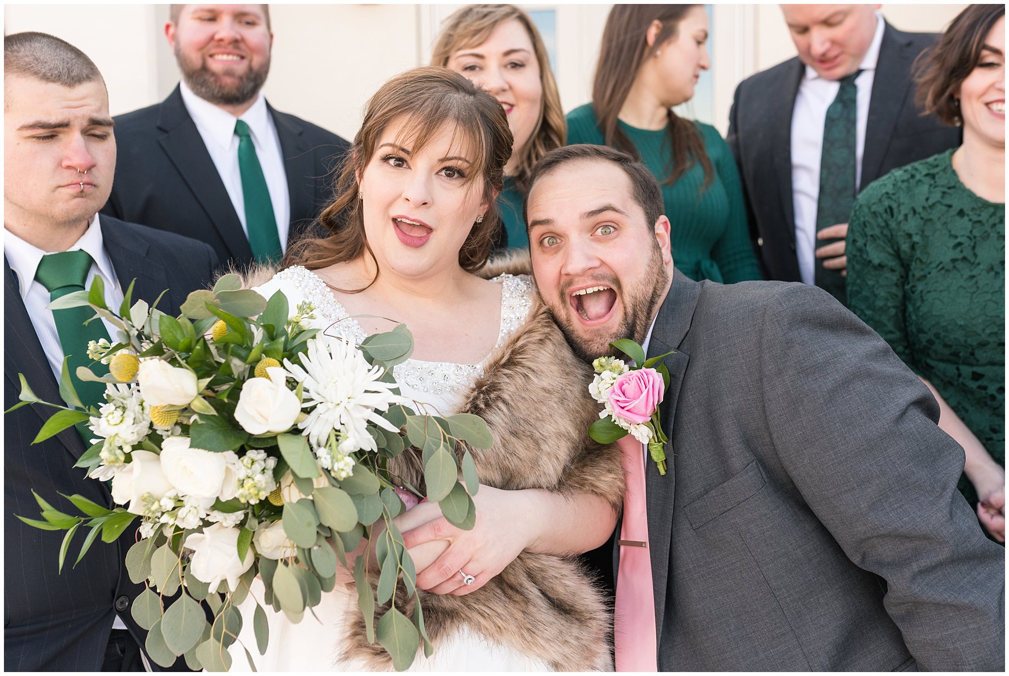 Goofy faces from bride and groom | Ogden Temple Wedding | Jessie and Dallin Photography| Ogden Temple Wedding | Jessie and Dallin Photography