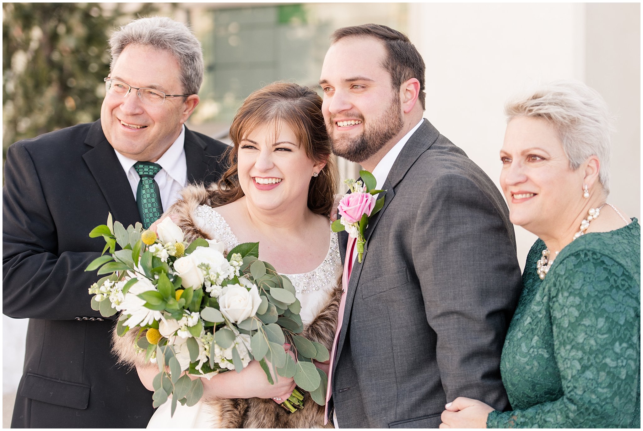 Bride groom and groom's parents | Ogden Temple Wedding | Jessie and Dallin Photography