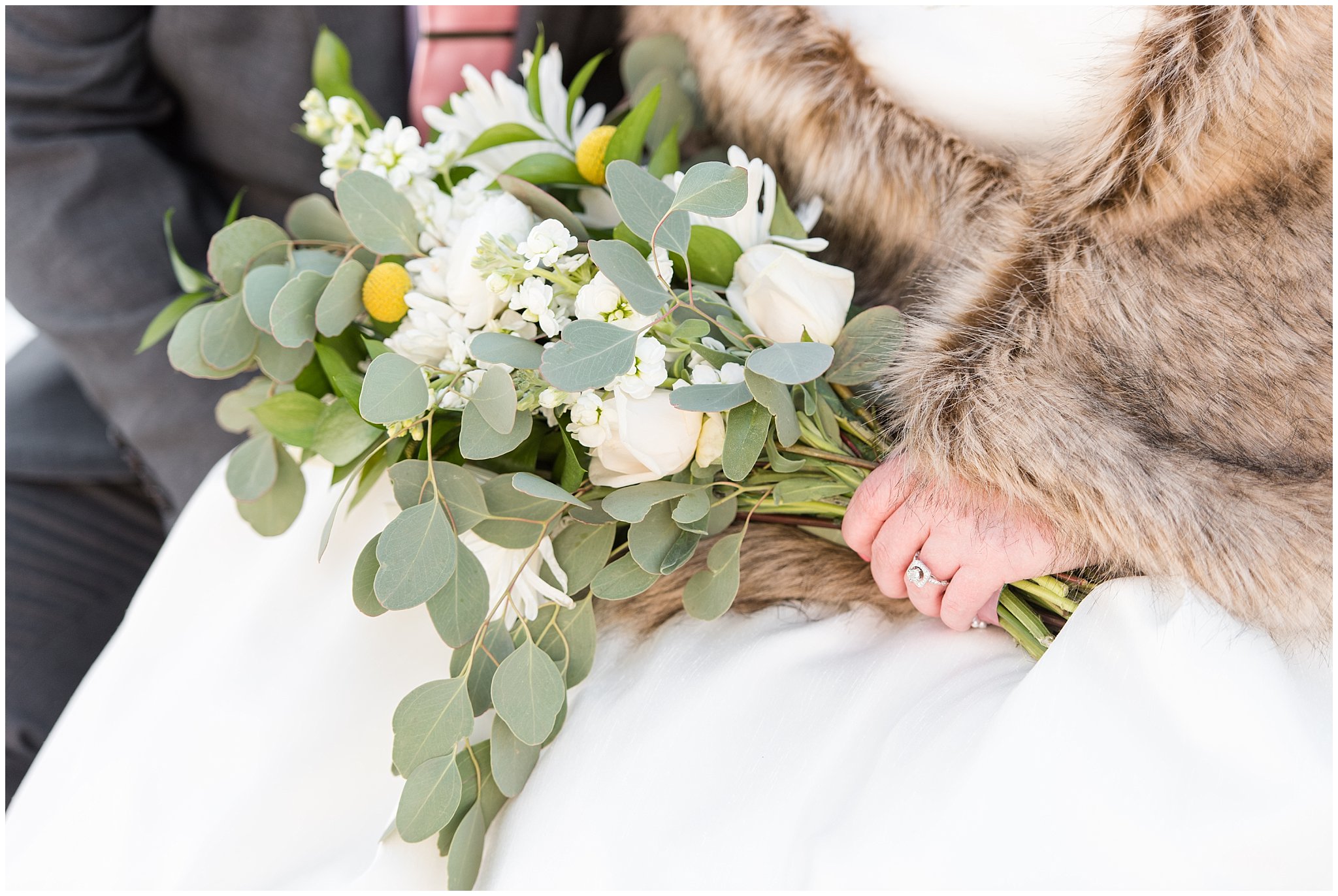 Wedding bouquet detail shot | Ogden Temple Wedding | Jessie and Dallin Photography