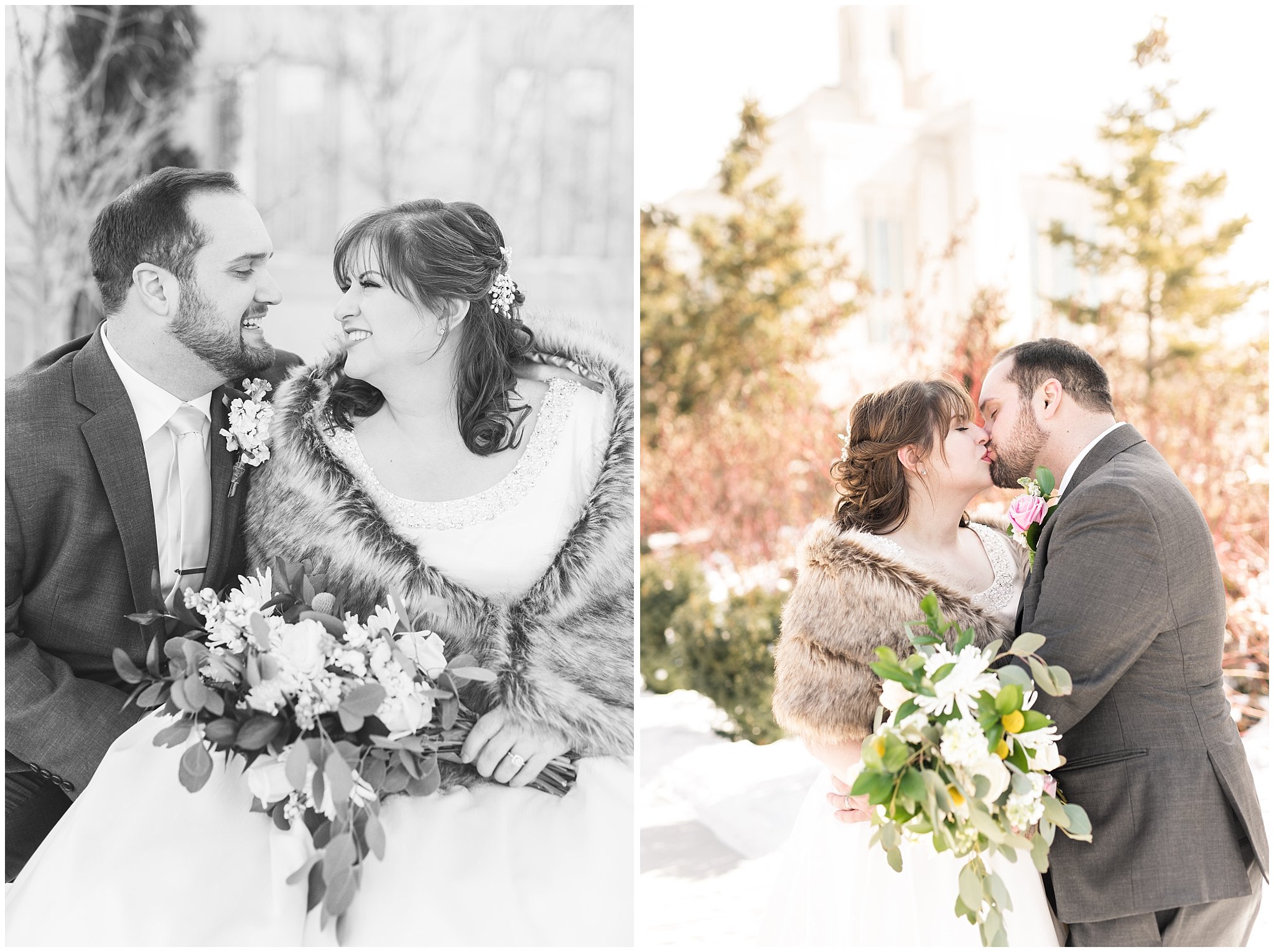 Bride and groom candid portraits | Ogden Temple Wedding | Jessie and Dallin Photography