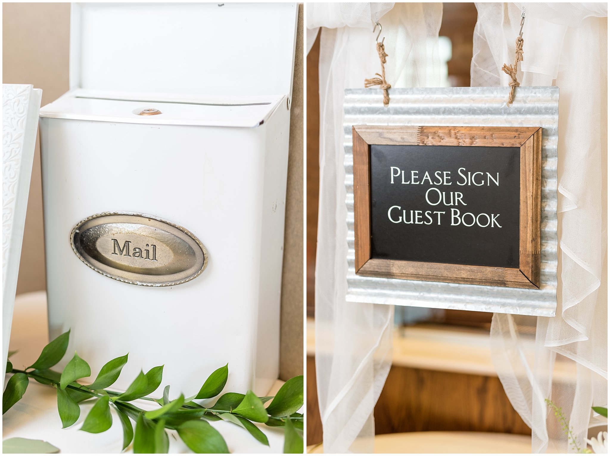 Guest book sign and mailbox | Ogden Temple Wedding | Jessie and Dallin Photography