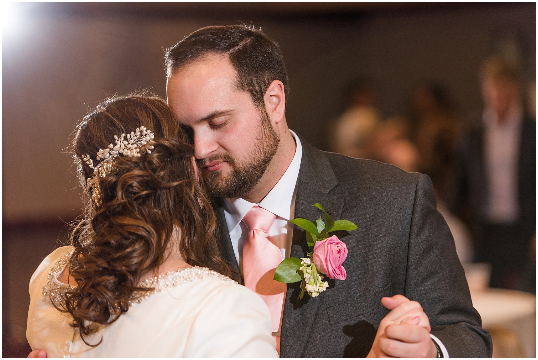 Emotional moment bride and groom first dance | Ogden Temple Wedding | Jessie and Dallin Photography