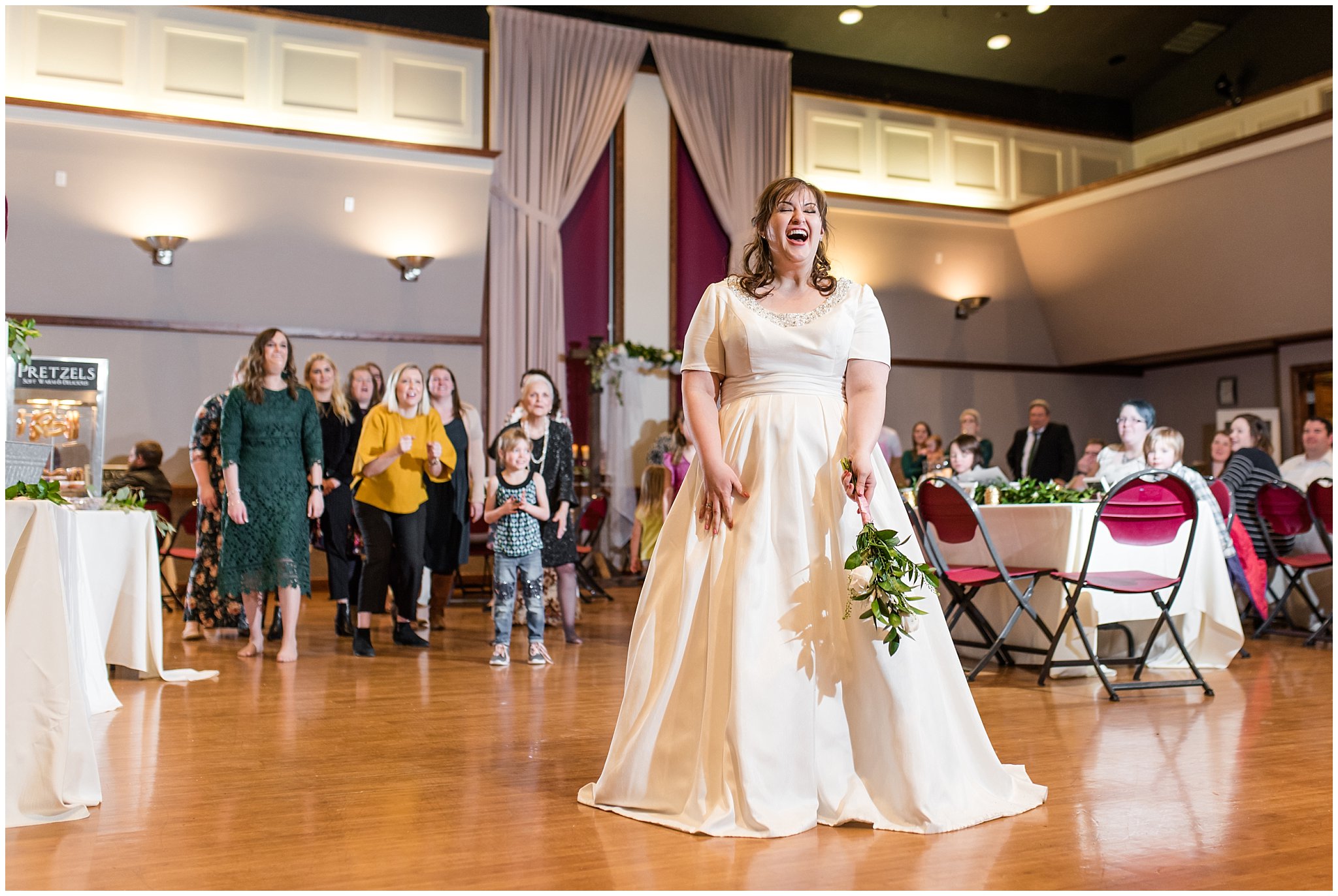 Bride getting ready to throw bouquet | Ogden Temple Wedding | Jessie and Dallin Photography