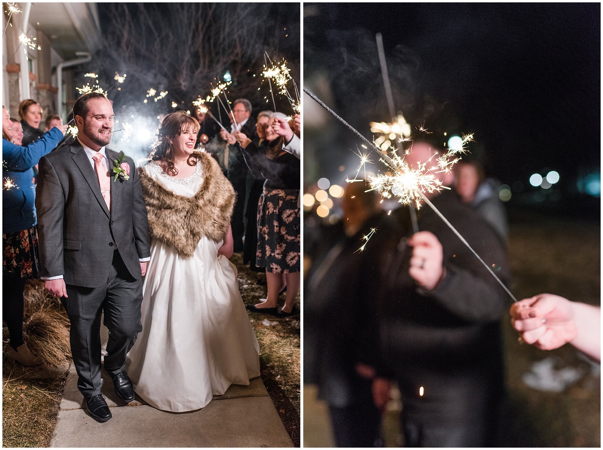 Sparkler exit details | Ogden Temple Wedding | Jessie and Dallin Photography