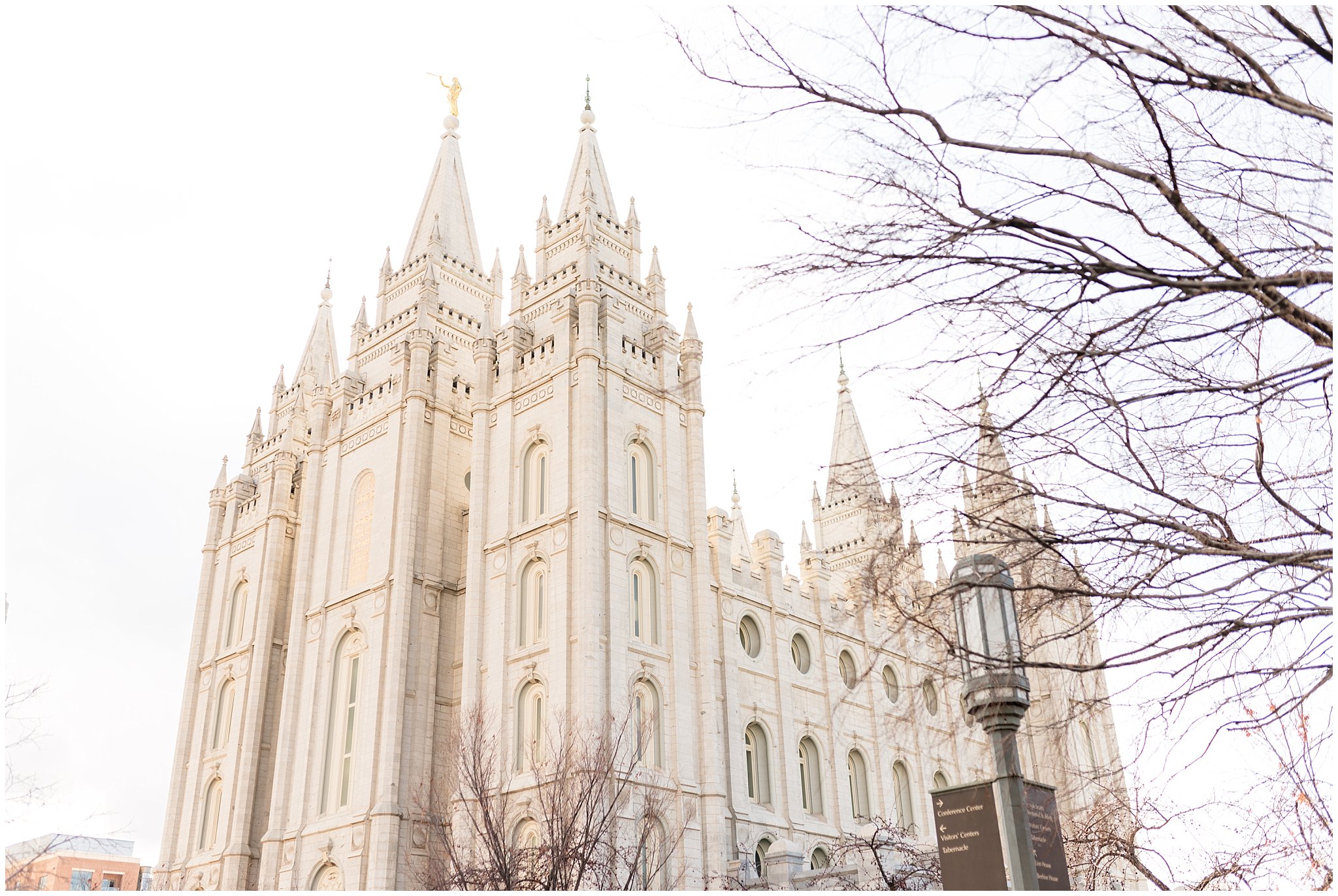 Salt Lake temple at the end of winter | Salt Lake Temple Sealing | Jessie and Dallin Photography
