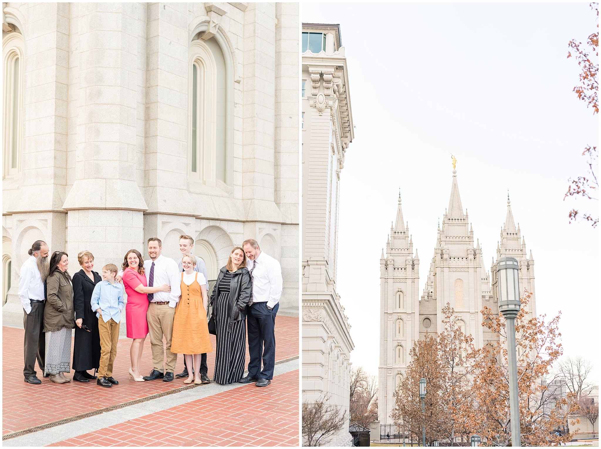 Family pictures at the Salt Lake Temple | Salt Lake Temple Sealing | Jessie and Dallin Photography