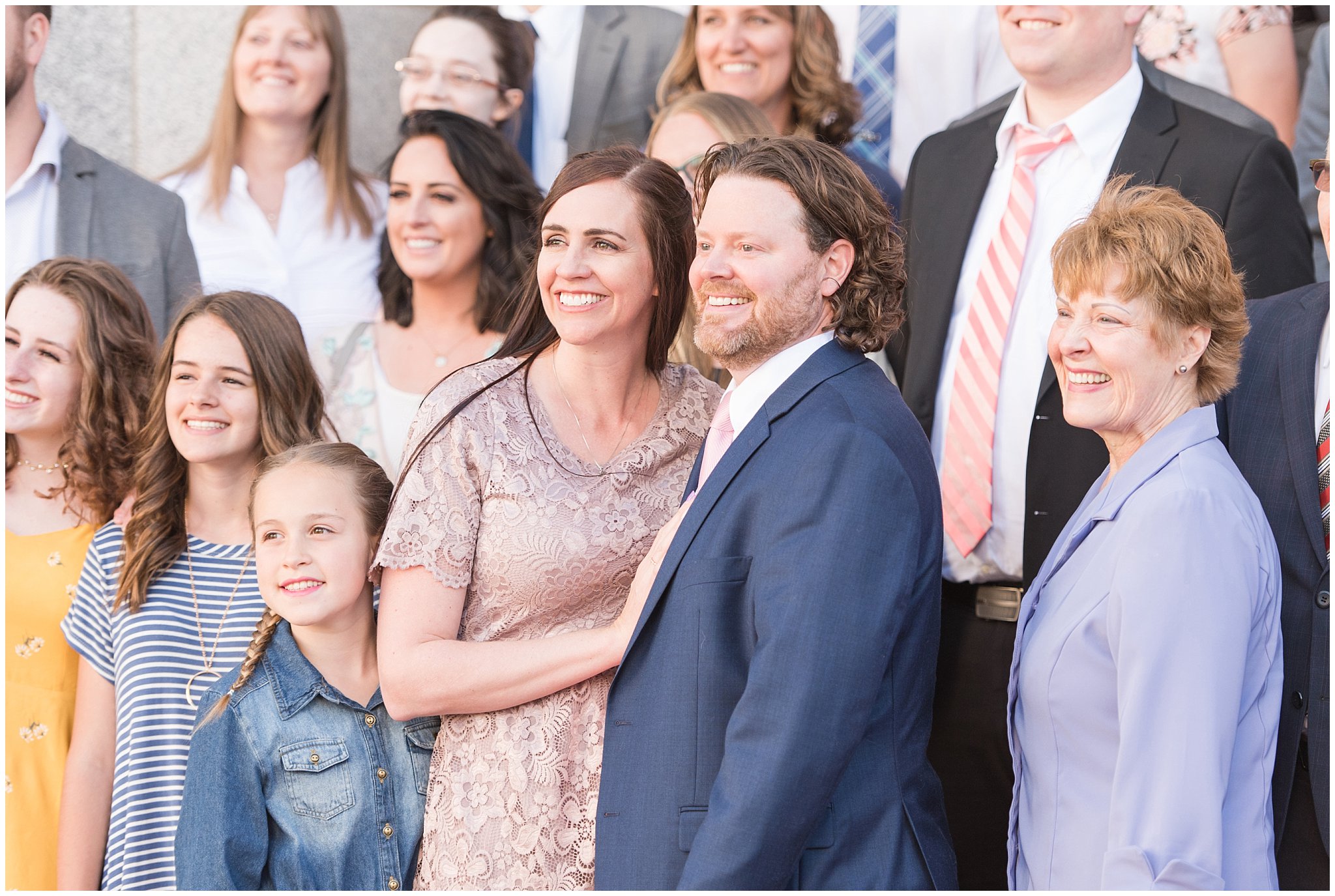Family portraits at spring temple sealing | Sealing at the Salt Lake Temple and Grand America | Jessie and Dallin Photography