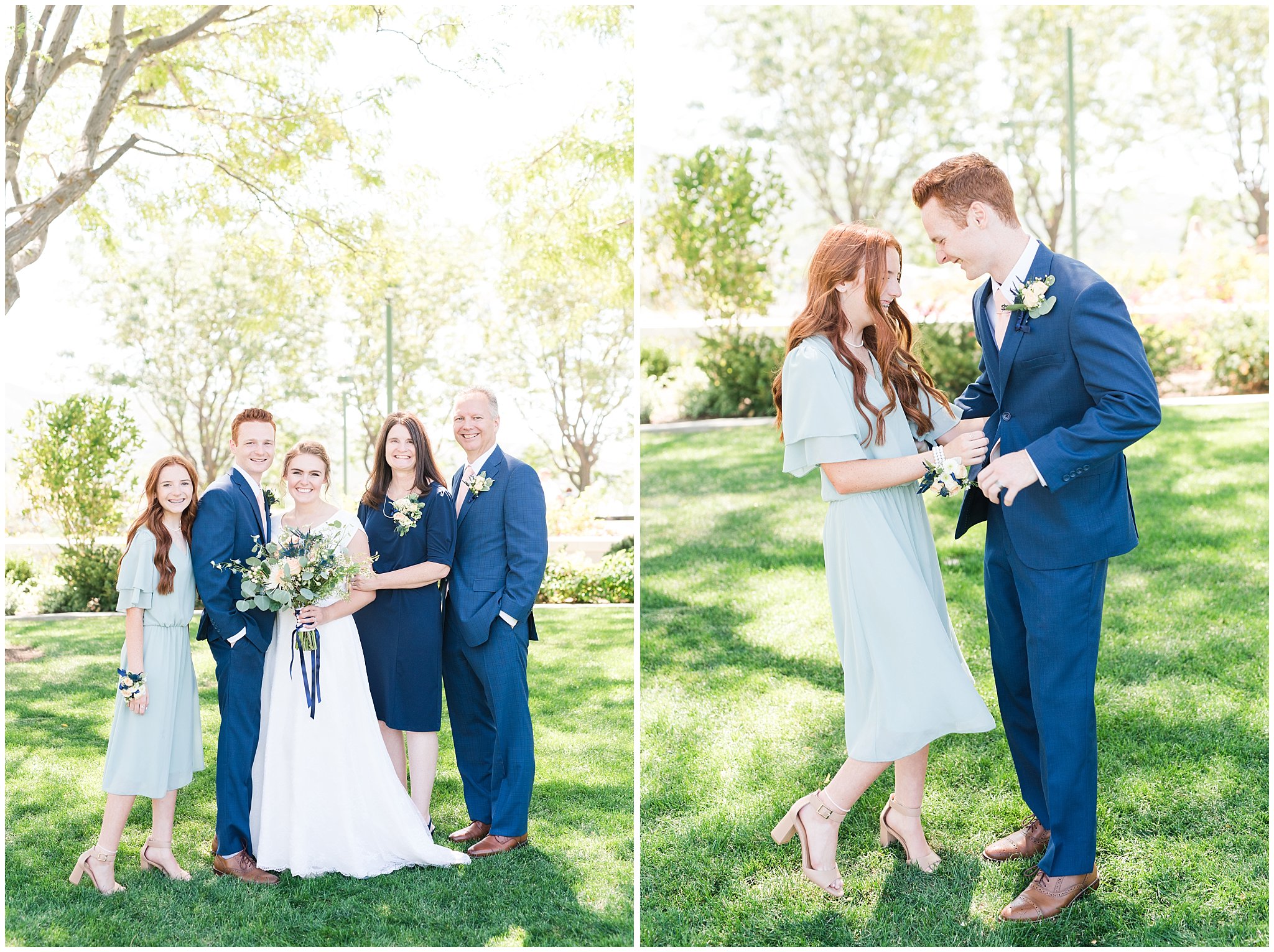 Family portraits at the temple | Bountiful Temple Wedding and Oak Hills Reception | Jessie and Dallin Photography
