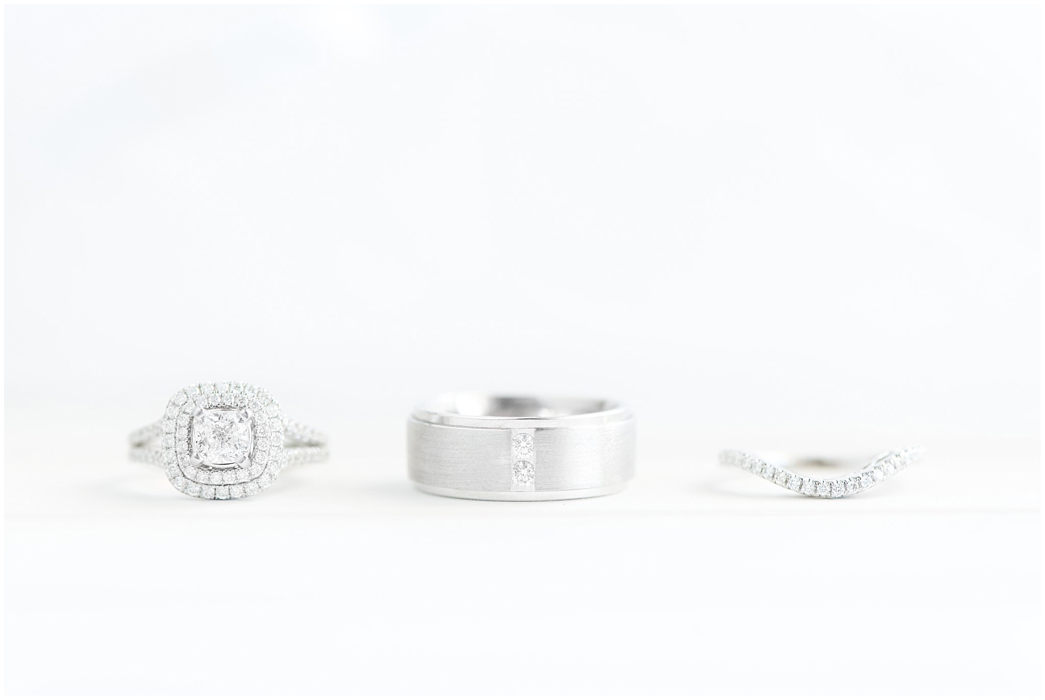 Wedding ring detail shot on white background | Log Haven Summer Mountain Wedding | Jessie and Dallin Photography