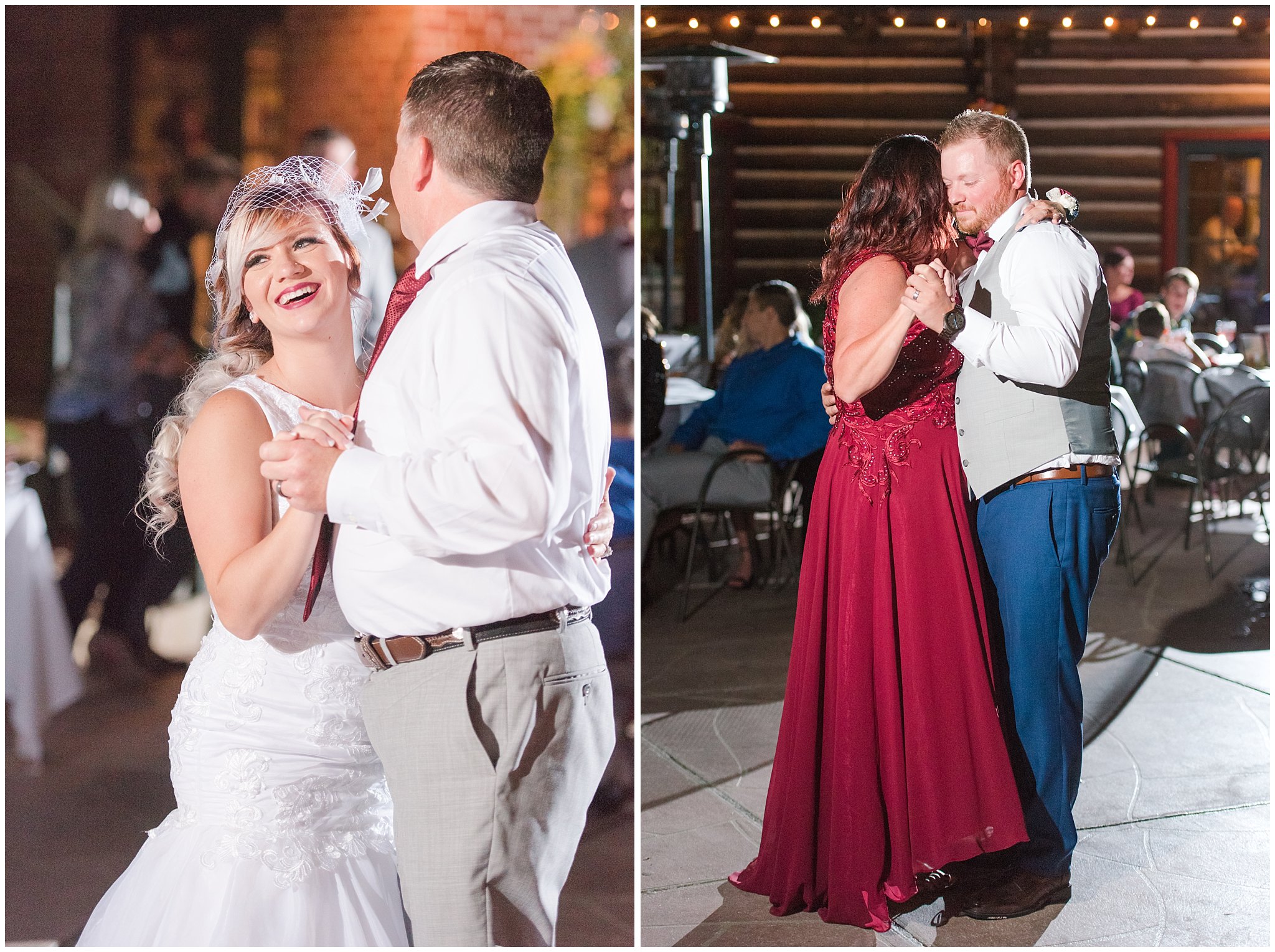 Daddy Daughter dance and mother son dance during wedding reception | Log Haven Summer Mountain Wedding | Jessie and Dallin Photography