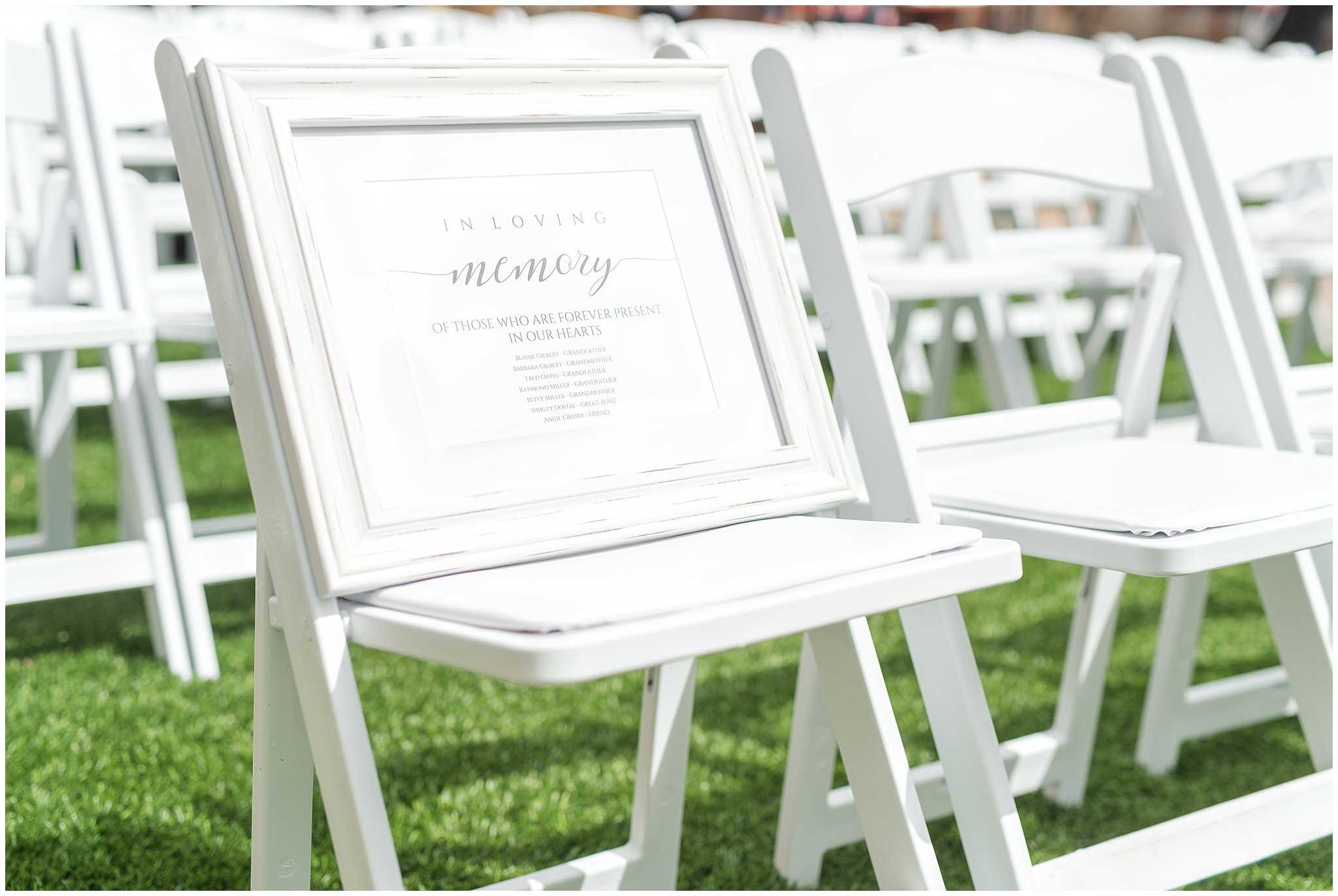 Memory chair at ceremony | Park City Wedding at the Hyatt Centric | Jessie and Dallin Photography