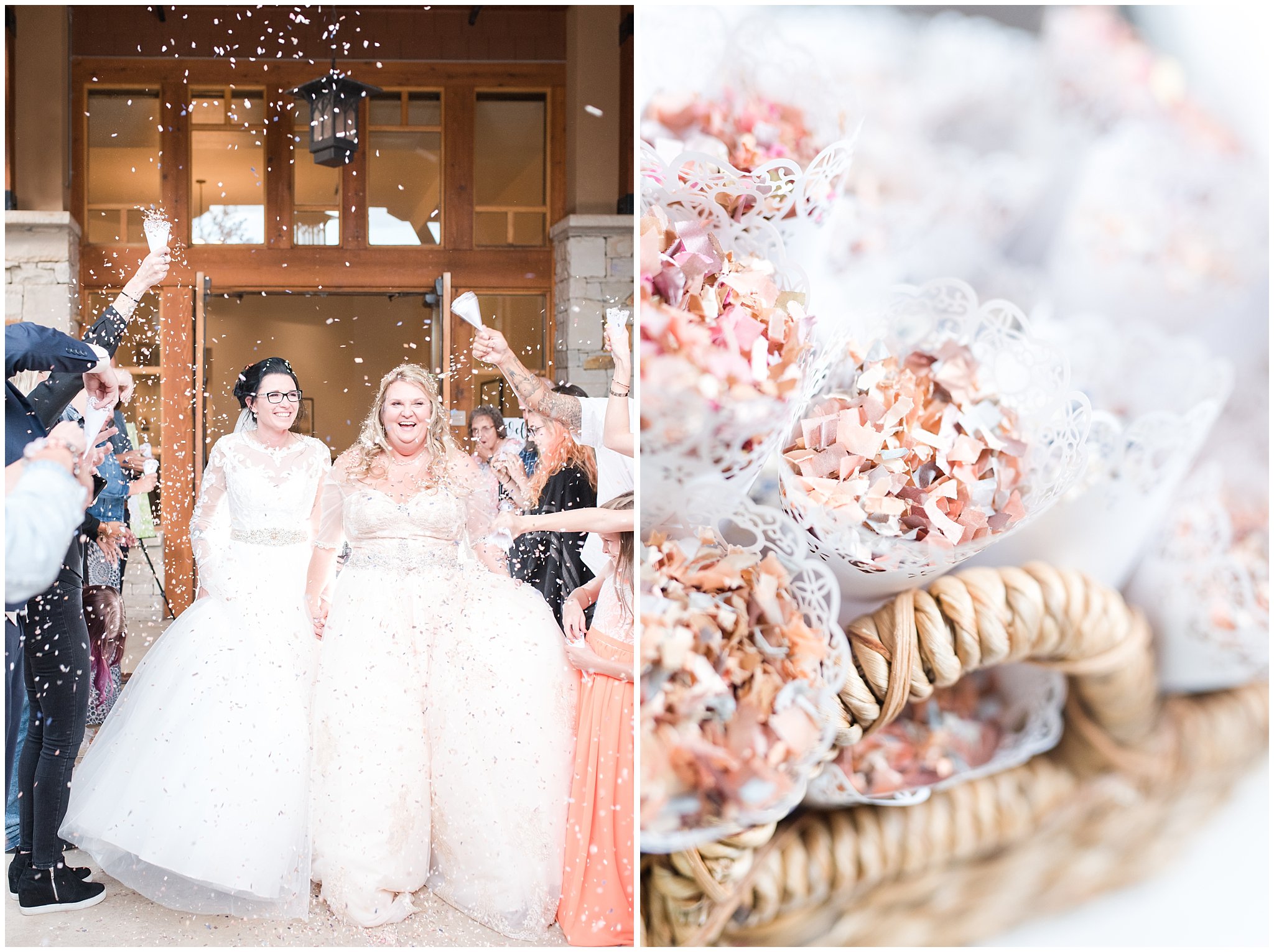 Biodegradable confetti wedding exit | Park City Wedding at the Hyatt Centric | Jessie and Dallin Photography