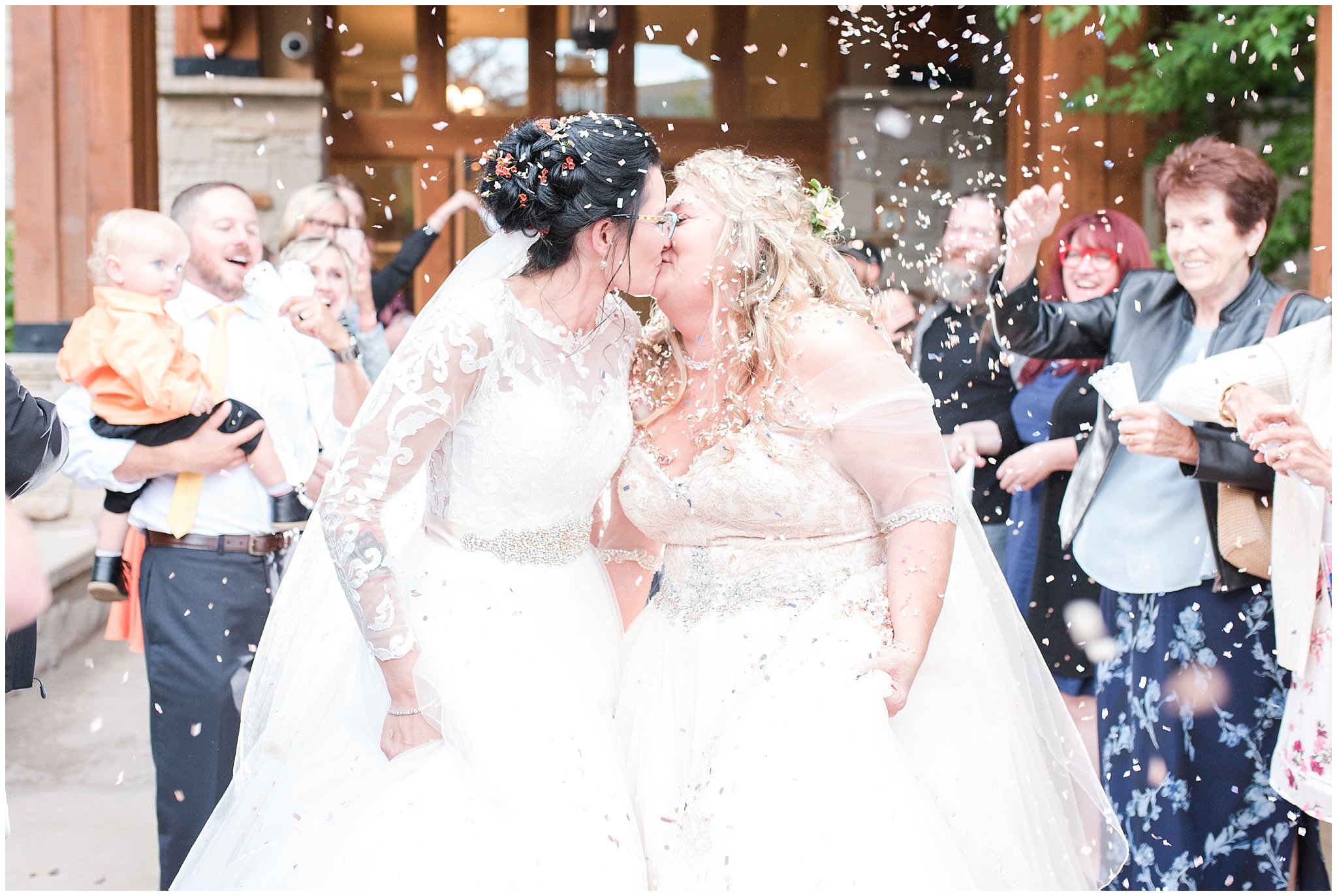 Biodegradable confetti wedding exit | Park City Wedding at the Hyatt Centric | Jessie and Dallin Photography