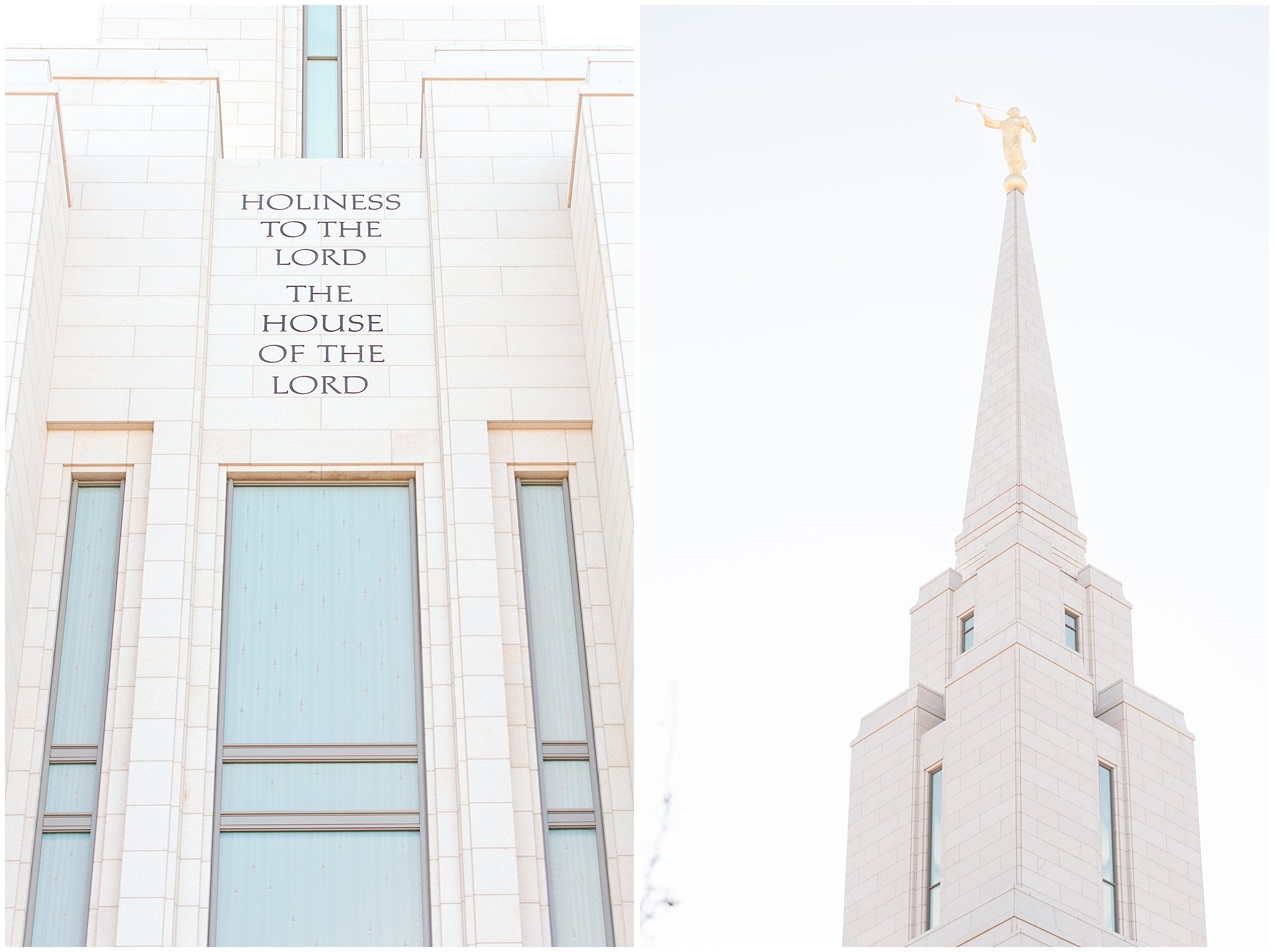 Oquirrh Mountain Temple details | oquirrh mountain temple winter formal session | Jessie and Dallin Photography