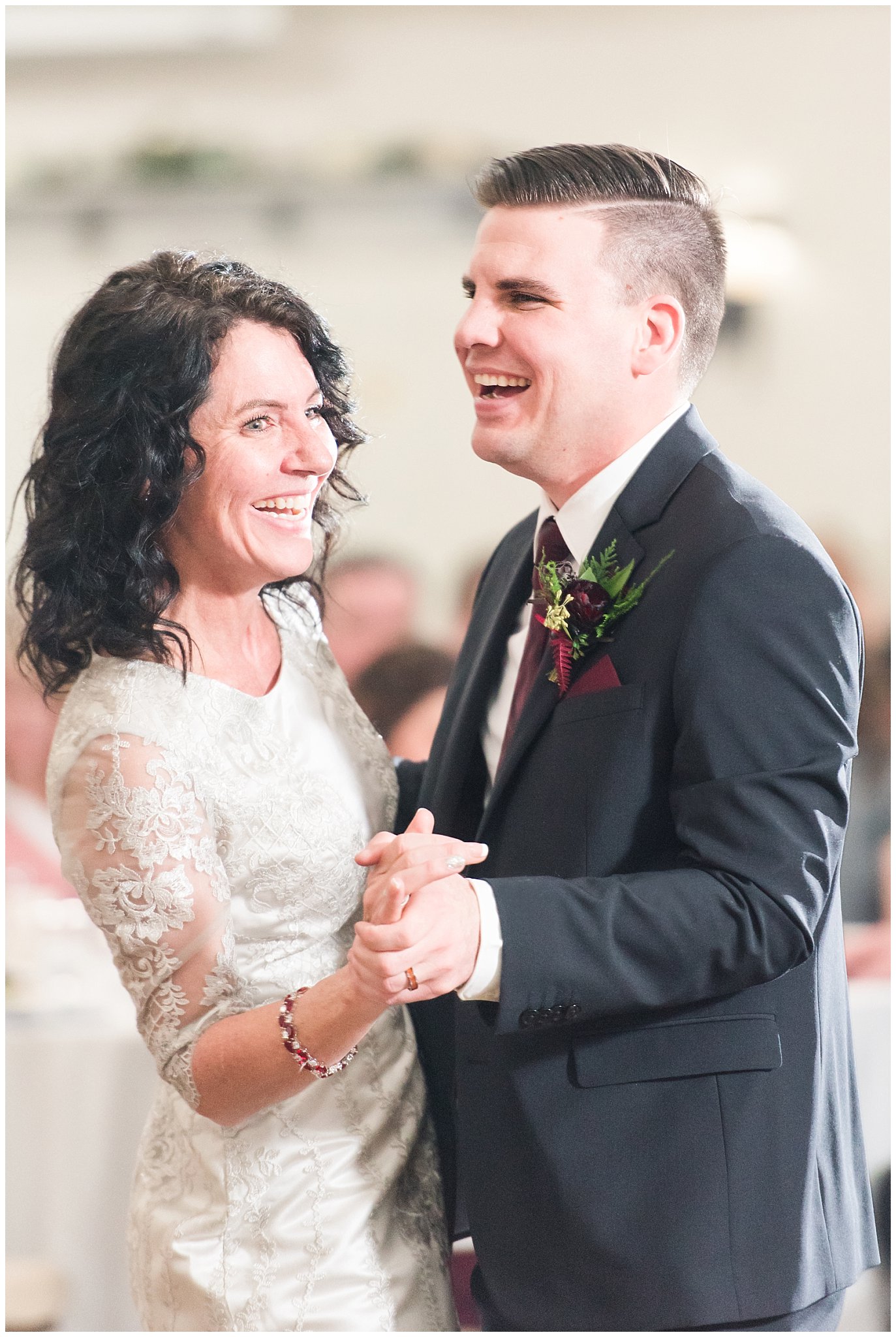 Mother son dance at the Gathering Place at Gardner Village | Gardner Village Wedding | The Gathering Place | Jessie and Dallin Photography