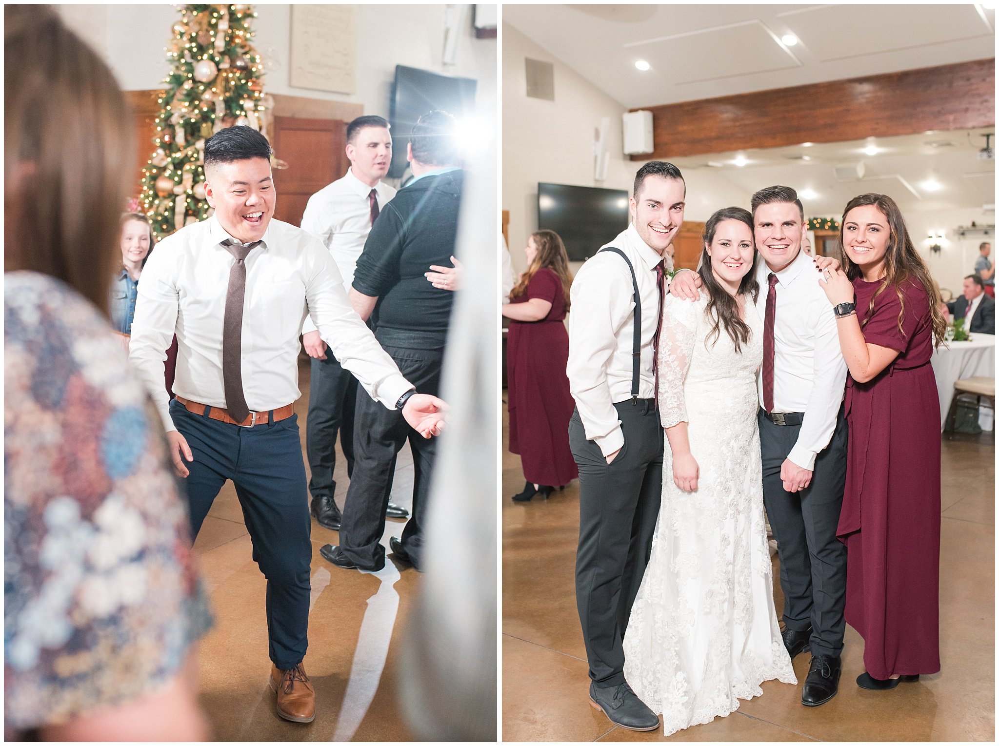 Party dancing at the Gathering Place at Gardner Village | Gardner Village Wedding | The Gathering Place | Jessie and Dallin Photography