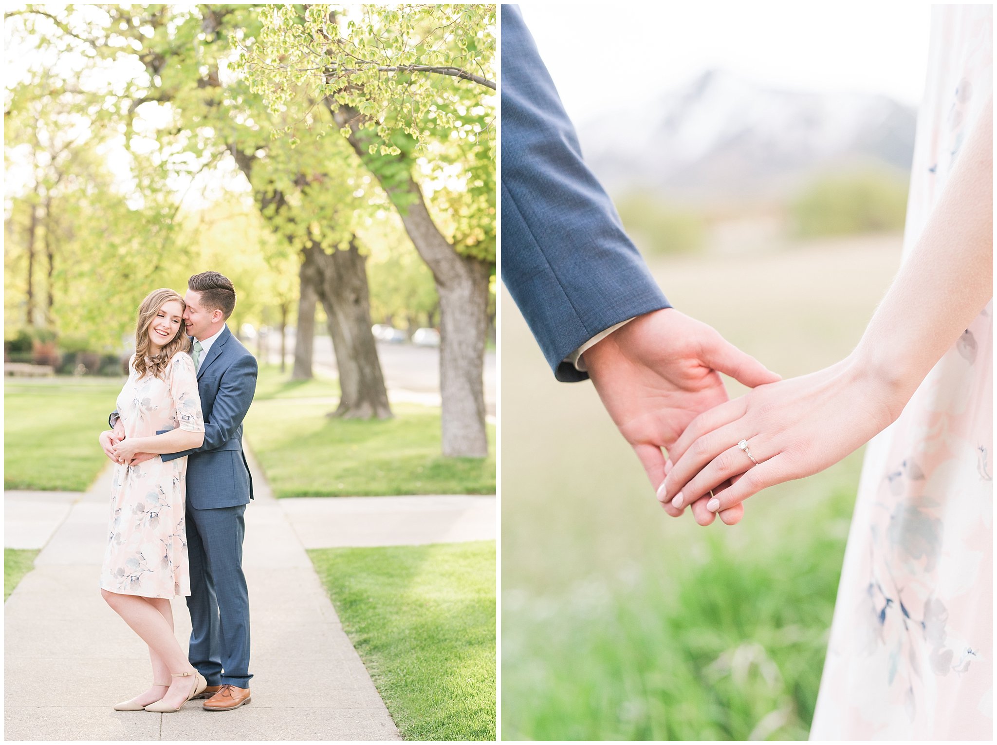 Couple dressed up in suit and dress for formal engagement session | Top Utah Wedding and Couples Photos 2019 | Jessie and Dallin Photography