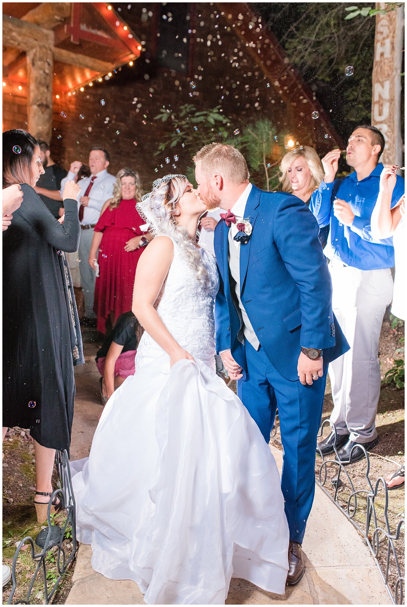 Bride and groom bubble and lavender bud exit and sendoff | Top Utah Wedding and Couples Photos 2019 | Jessie and Dallin Photography