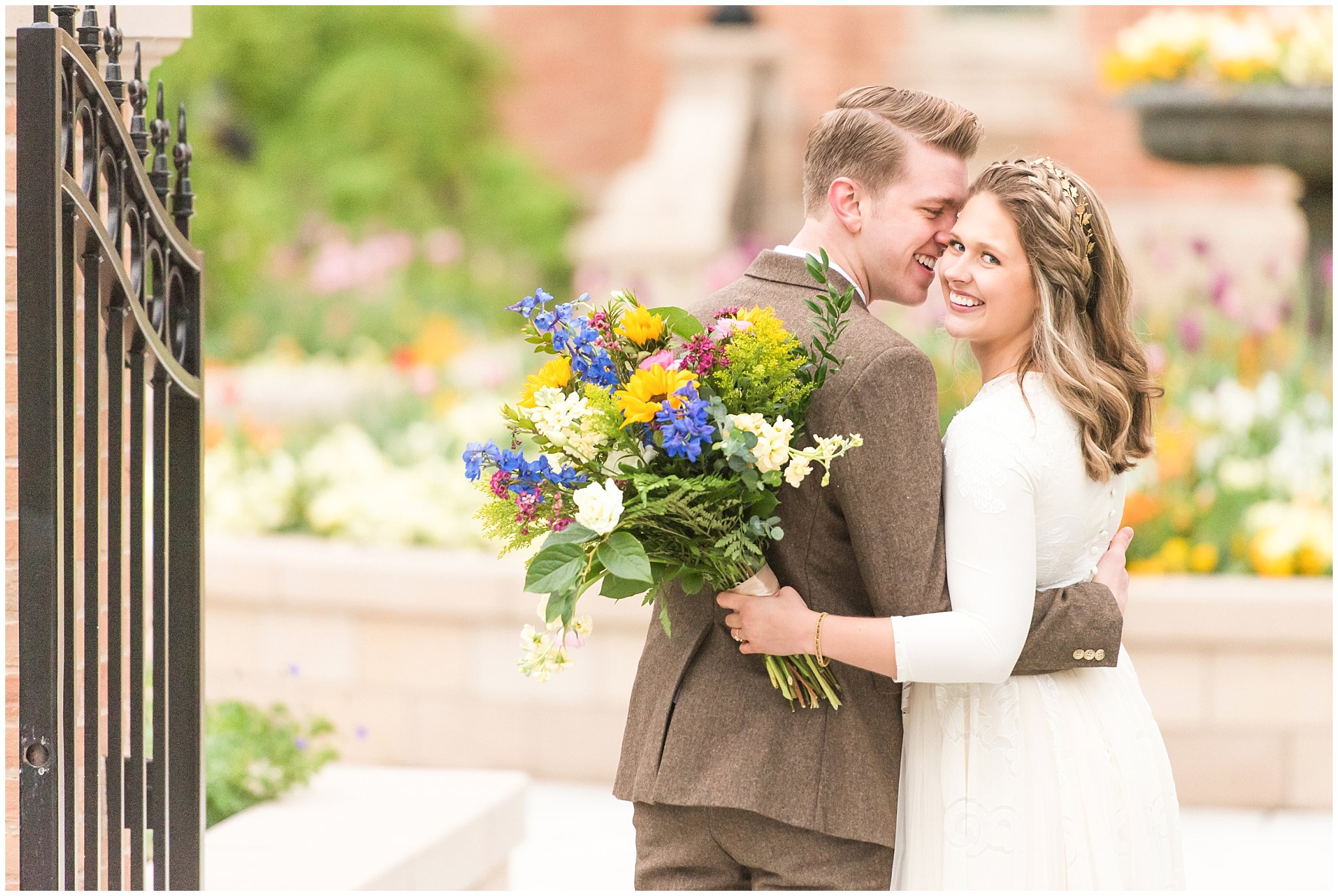 Bride and groom wedding portraits at the Provo City Center Temple | Top Utah Wedding and Couples Photos 2019 | Jessie and Dallin Photography