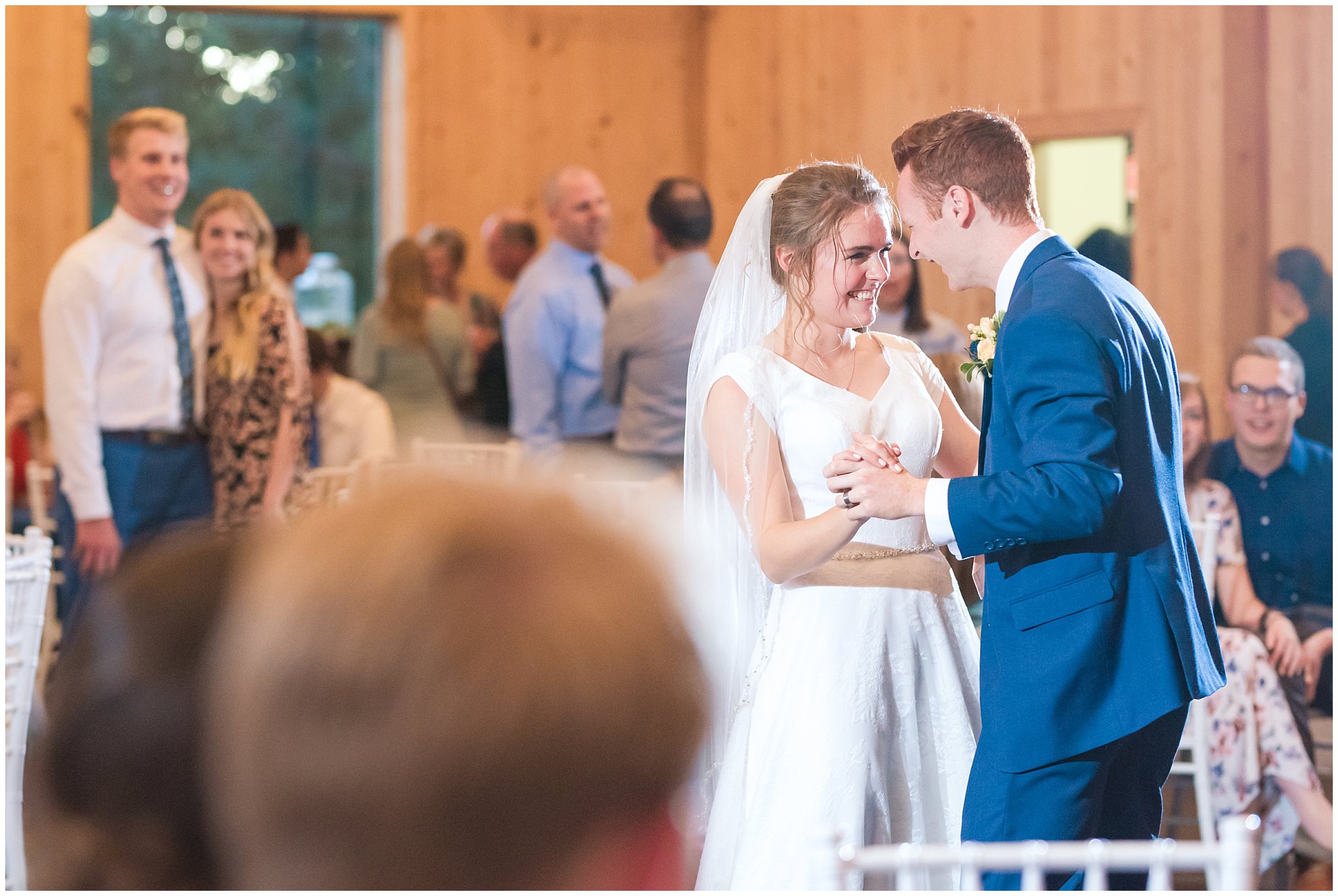 First dance with bride and groom while another couple watches at Oak Hills Reception and Event Center | Top Utah Wedding and Couples Photos 2019 | Jessie and Dallin Photography