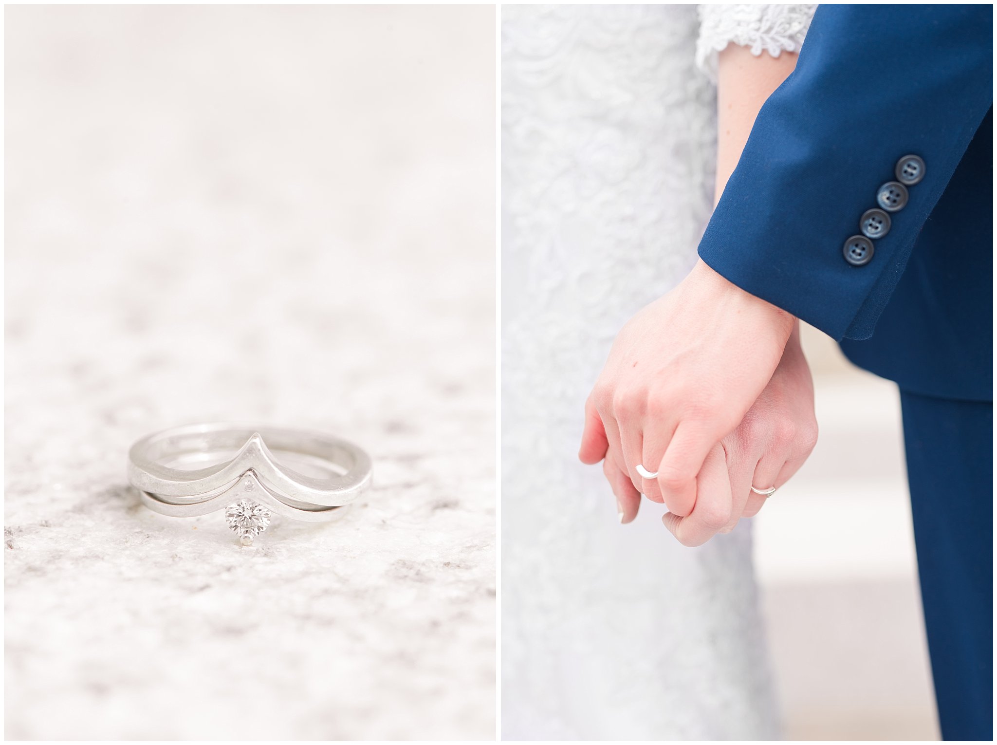 Polish wedding rings during winter wedding | Bountiful Temple Wedding and Joseph Smith Memorial Reception | Jessie and Dallin Photography