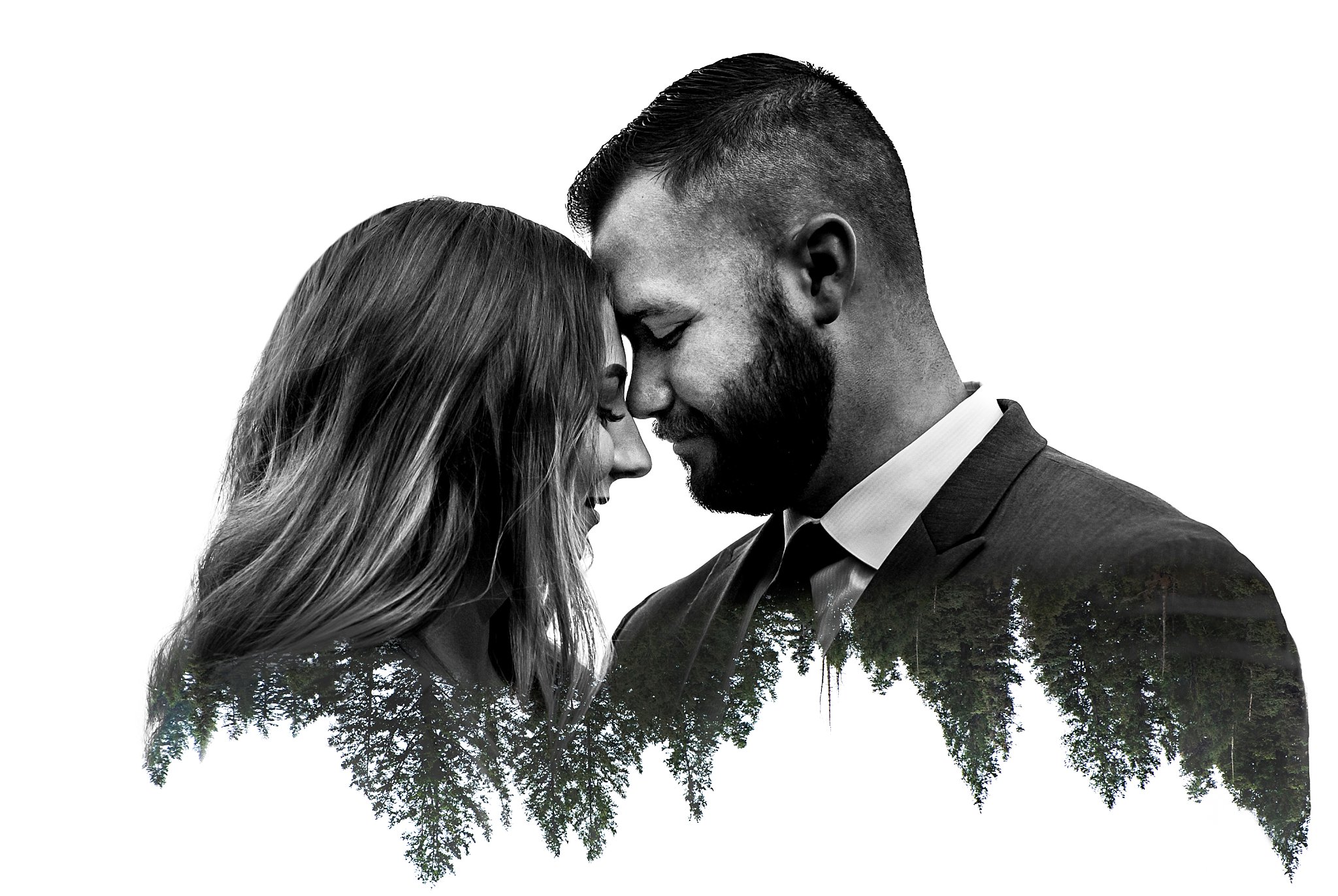 Engagement Session Double Exposure Pine Trees | Tibble Fork Summer Engagement Session | Jessie and Dallin Photography