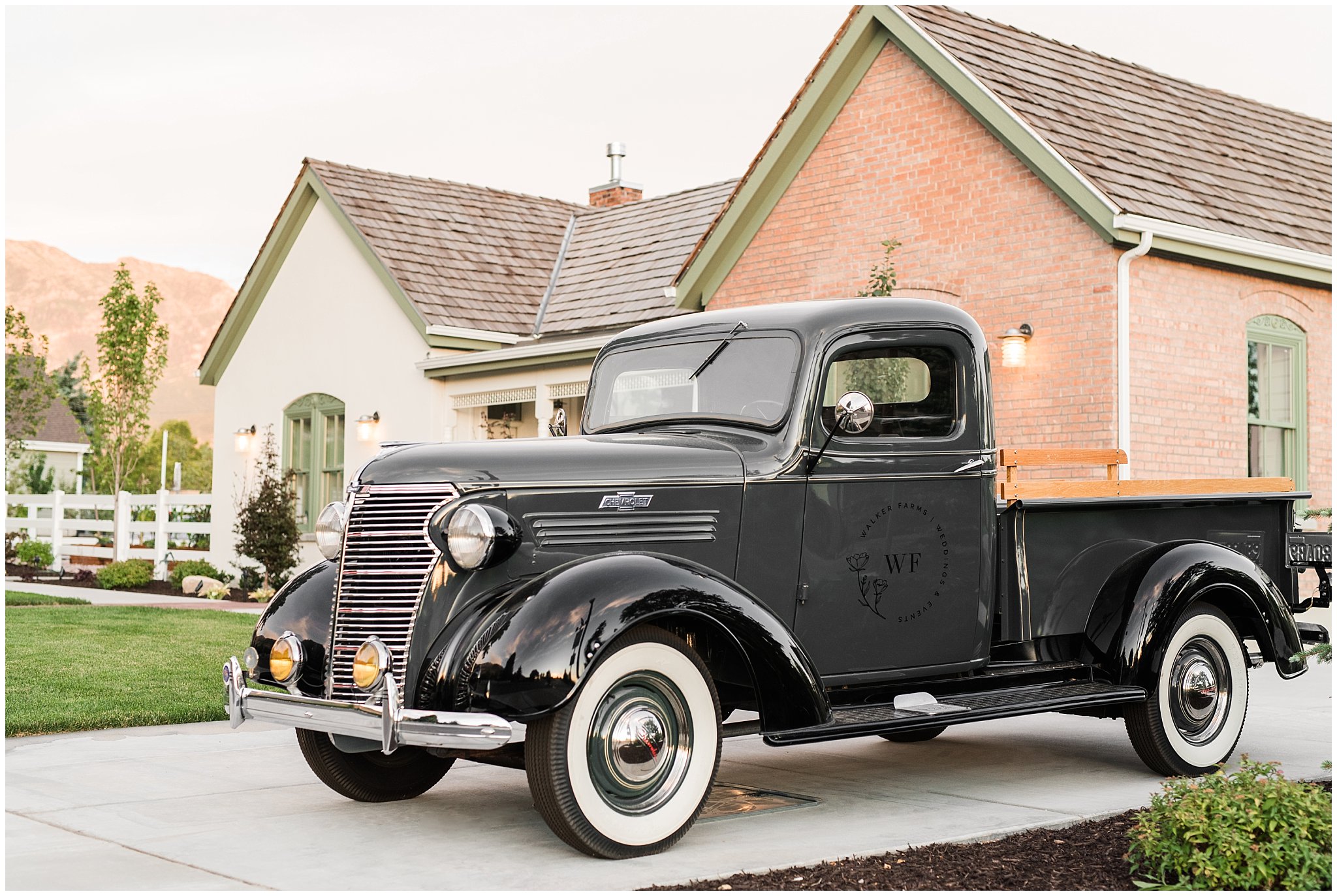 Office Building and vintage truck | Behind the Scenes of Walker Farms | Utah Wedding Venue | Jessie and Dallin Photography
