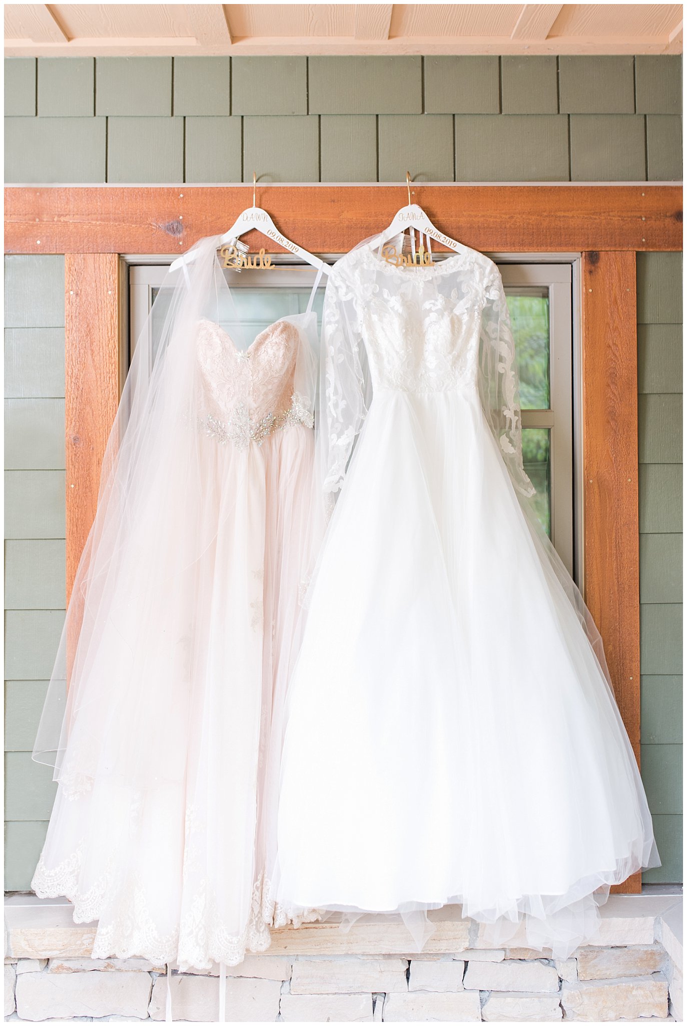 Wedding dresses hanging at the Hyatt Centric Park City | Utah Mountain Wedding Venue