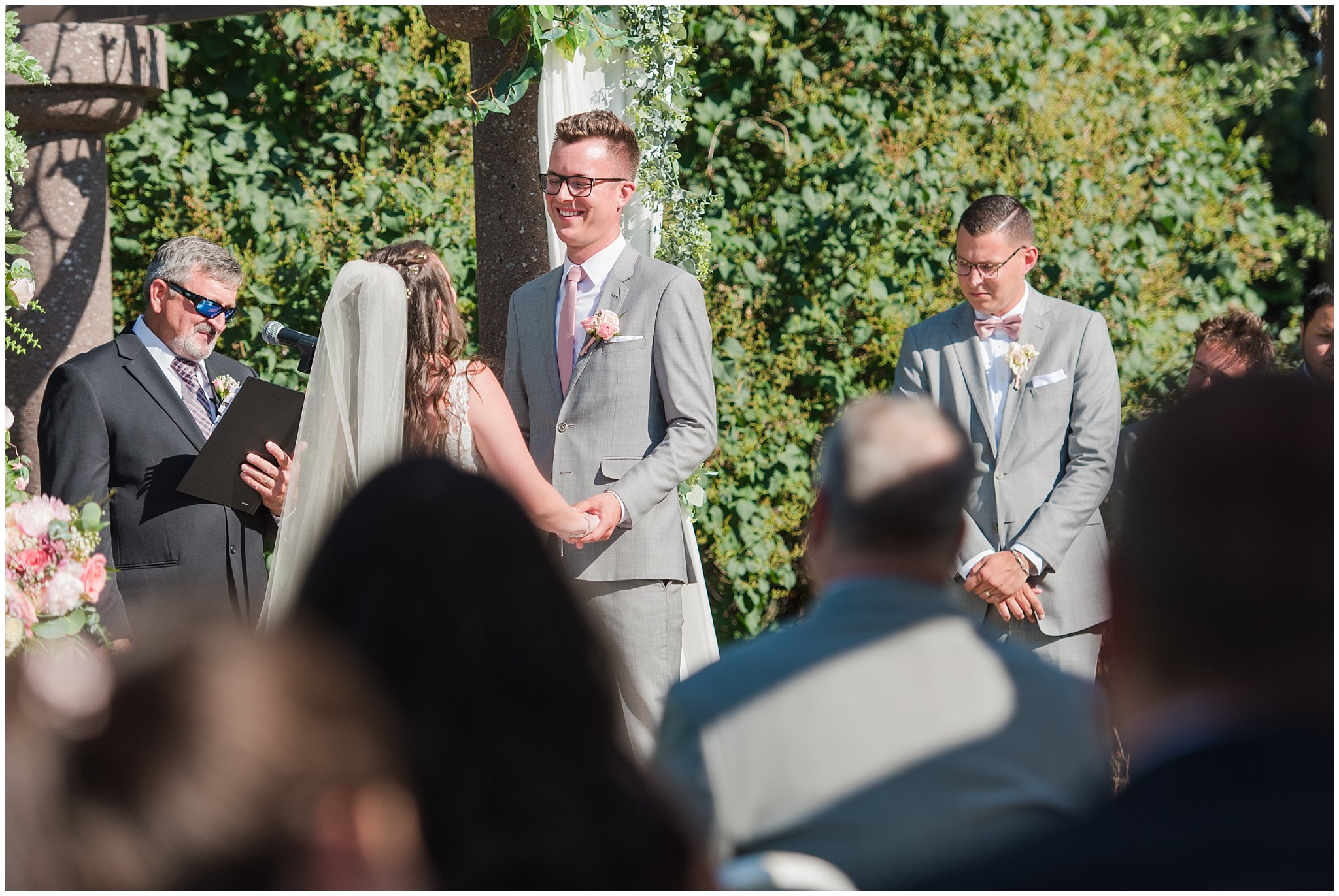 Ceremony | Oak Hills Utah Dusty Rose and Gray Summer Wedding | Jessie and Dallin Photography