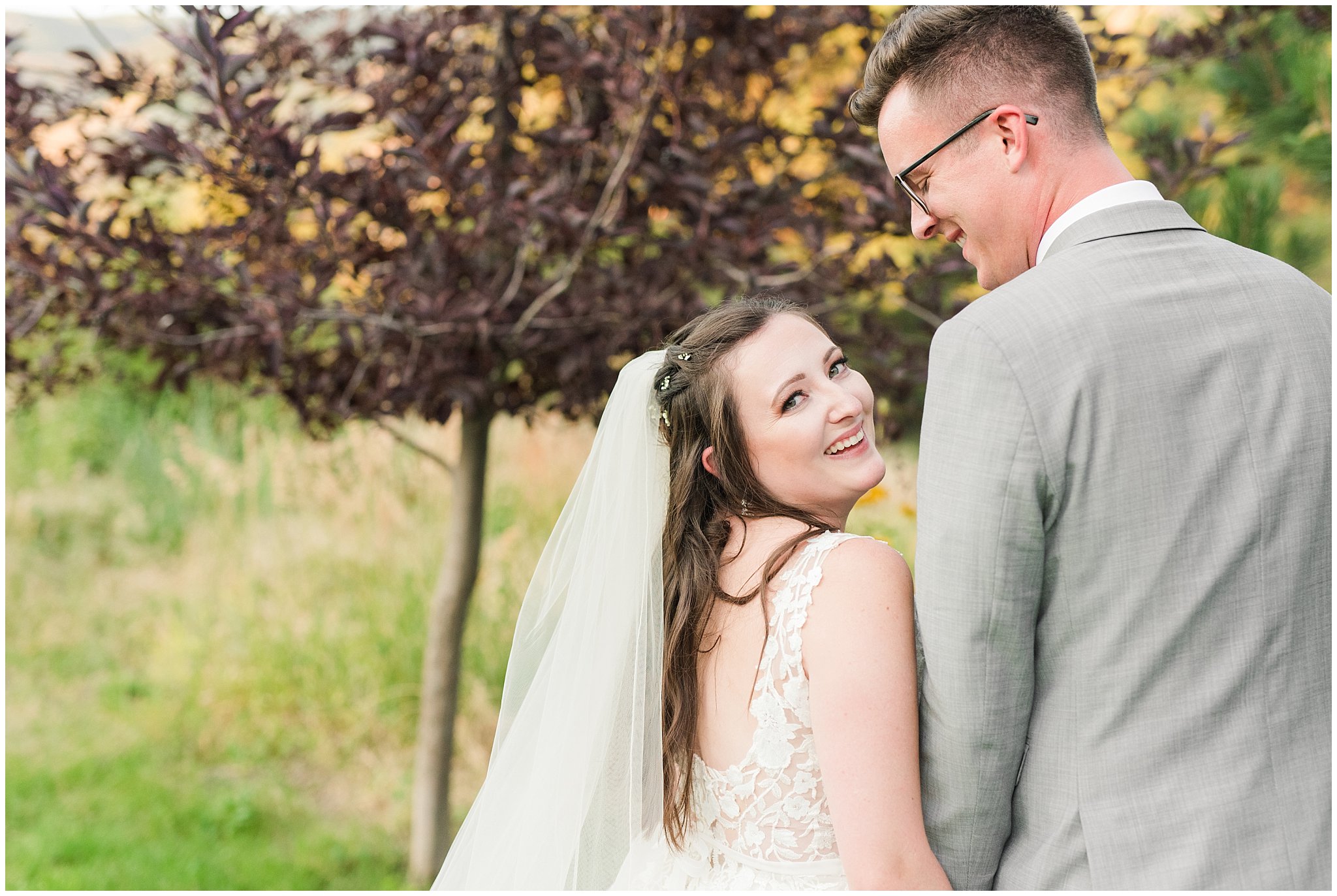 Bride and groom portraits | Oak Hills Utah Dusty Rose and Gray Summer Wedding | Jessie and Dallin Photography