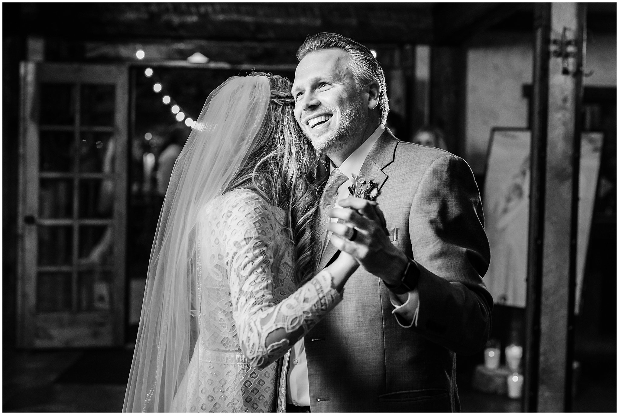 Father Daughter Dance during reception in the barn | Wadley Farms Summer Wedding | Jessie and Dallin Photography